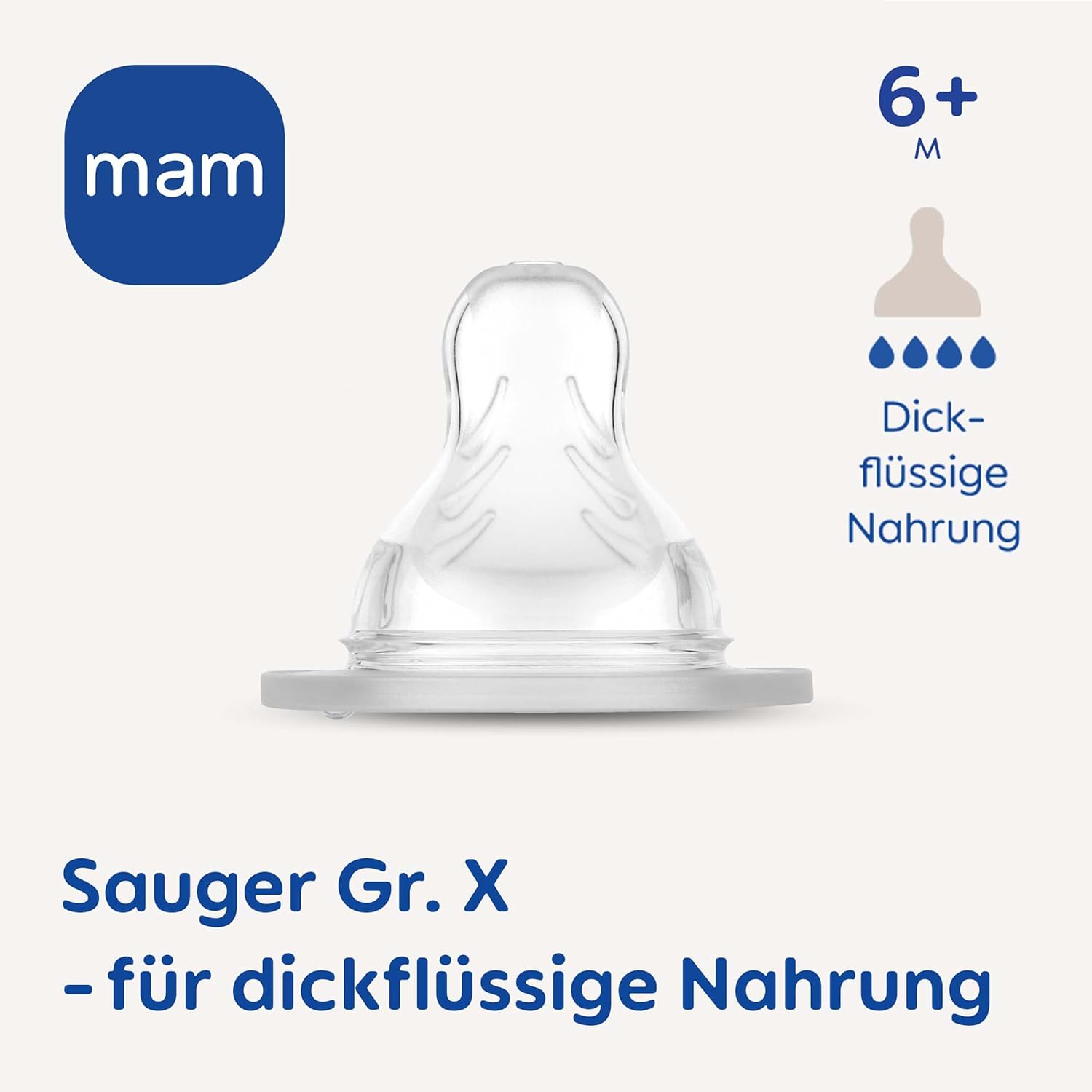 MAM Sauger Größe 1 im Doppelpack, Flaschensauger (Durchflussrate langsam), weicher Trinksauger passend für Flaschen/Trainer, ab der Geburt