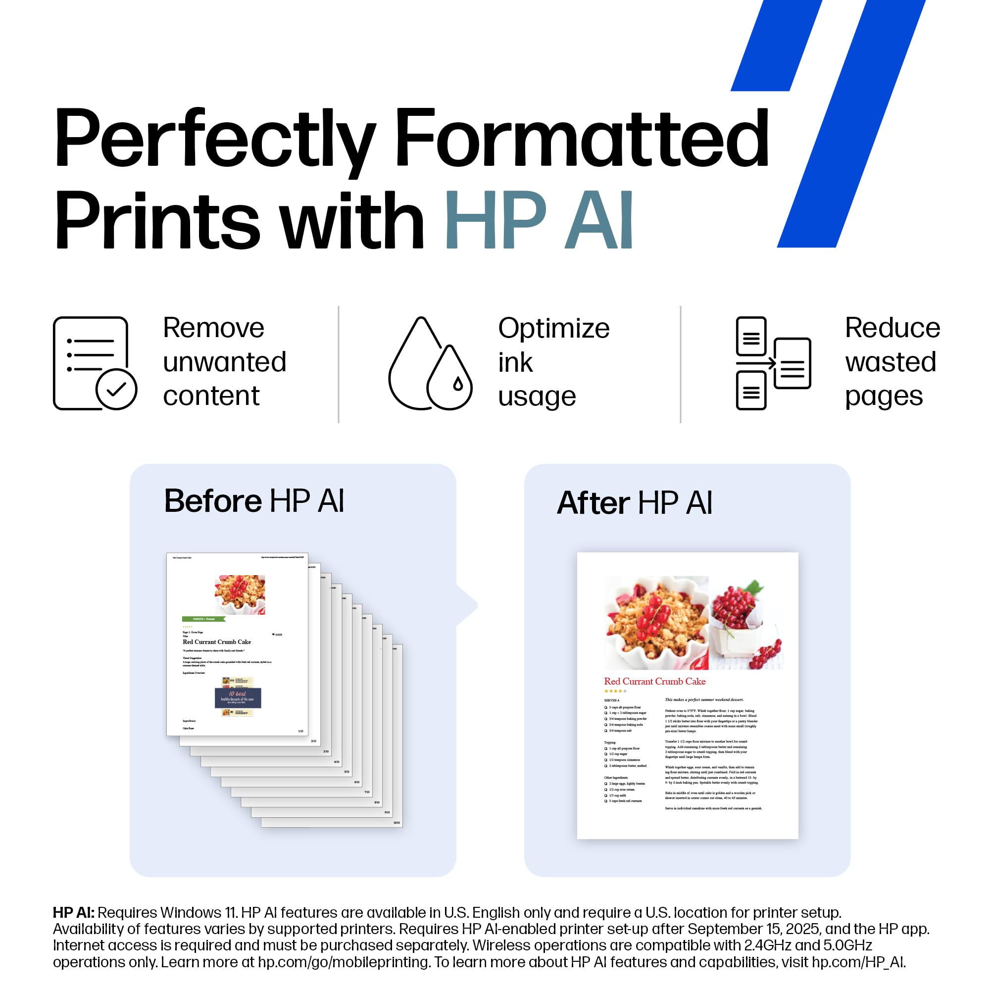 HP OfficeJet Pro 8125e Wireless All-in-One Color Inkjet Printer, Print, scan, Copy, ADF, Duplex Printing Best-for-Home Office, 3 Month Instant Ink Trial Included, AI-Enabled (405T6A)