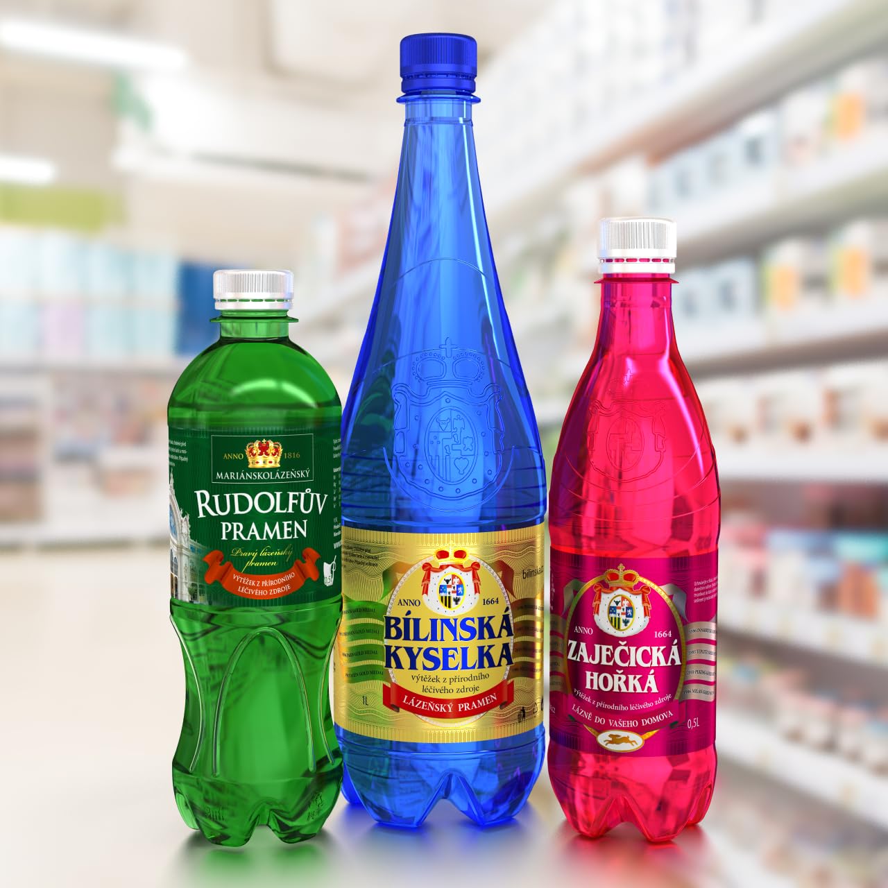 Bilinska Kyselka Mineralwasser aus der Tschechischen Republik - Natürliches medizinisches Tafel Medium Wasser - Natriumbikarbonatwasser mit mittlerer Mineralisierung - 6er Packung, je 1 l