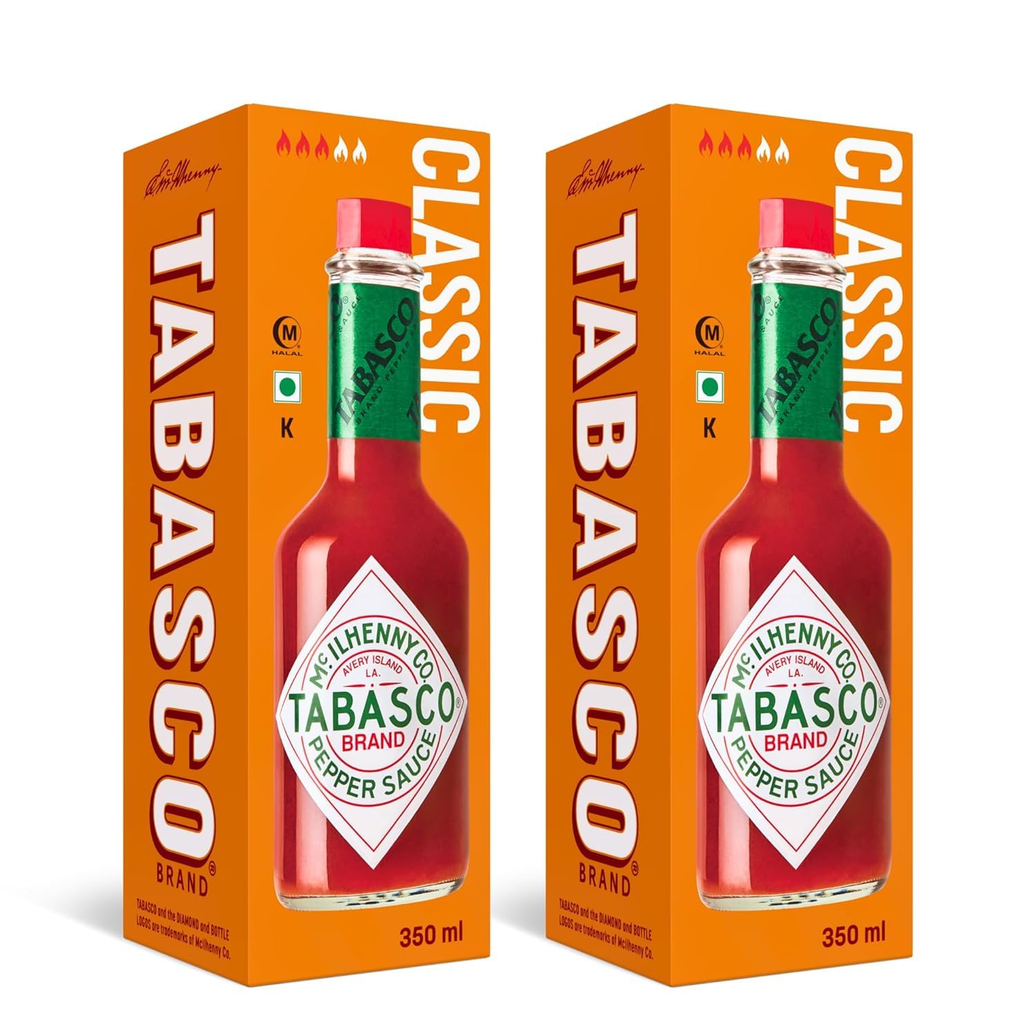 TABASCO Original Red Pepper Sauce ( 2 x 350 ml ) ist die kostengünstigste Variante! - Scharfe Soße aus nur drei 100% natürliche Zutaten - 3 Jahre Reifezeit scharfe Chili-Sauce - Glasflasche