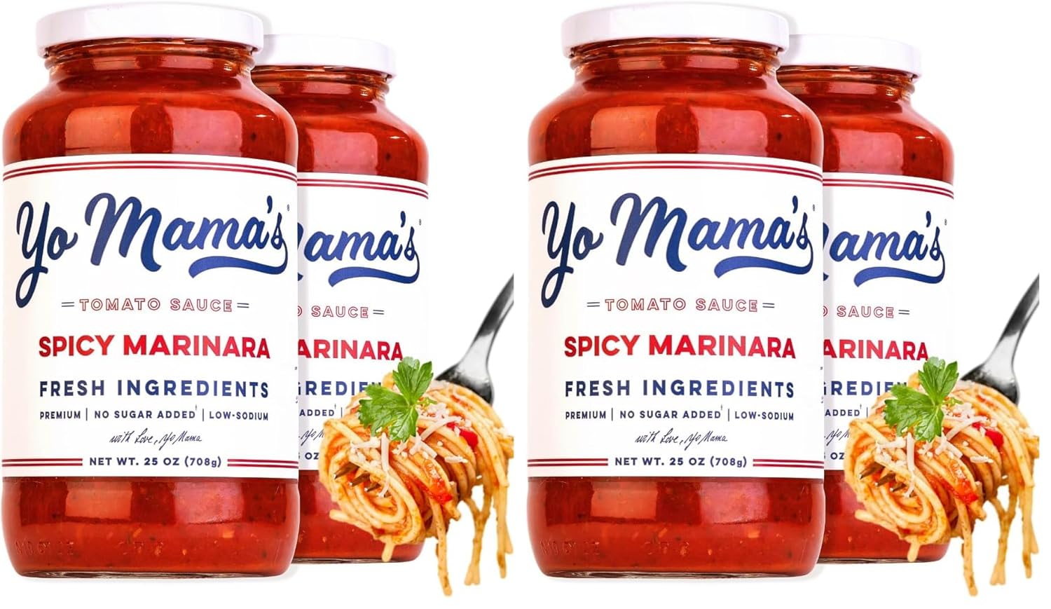 Yo Mama's Foods Keto Marinara Pasta Sauce - (3) 12.5 Ounce Jars - No Sugar Added, Low Carb, Low Sodium, Gluten Free, Paleo Friendly, and Made with Fresh, Non-GMO Tomatoes