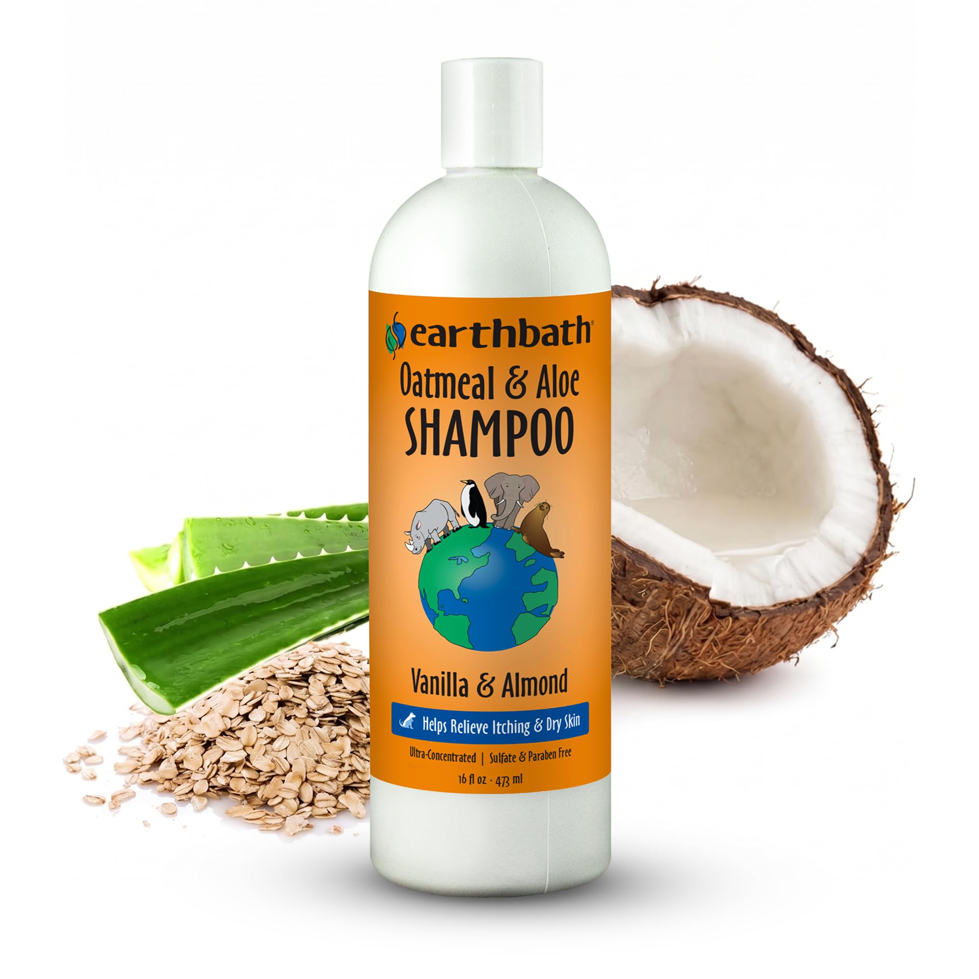Earthbath Shampoo für Haustiere, Hafermehl und Aloe Vera, lindert Juckreiz
