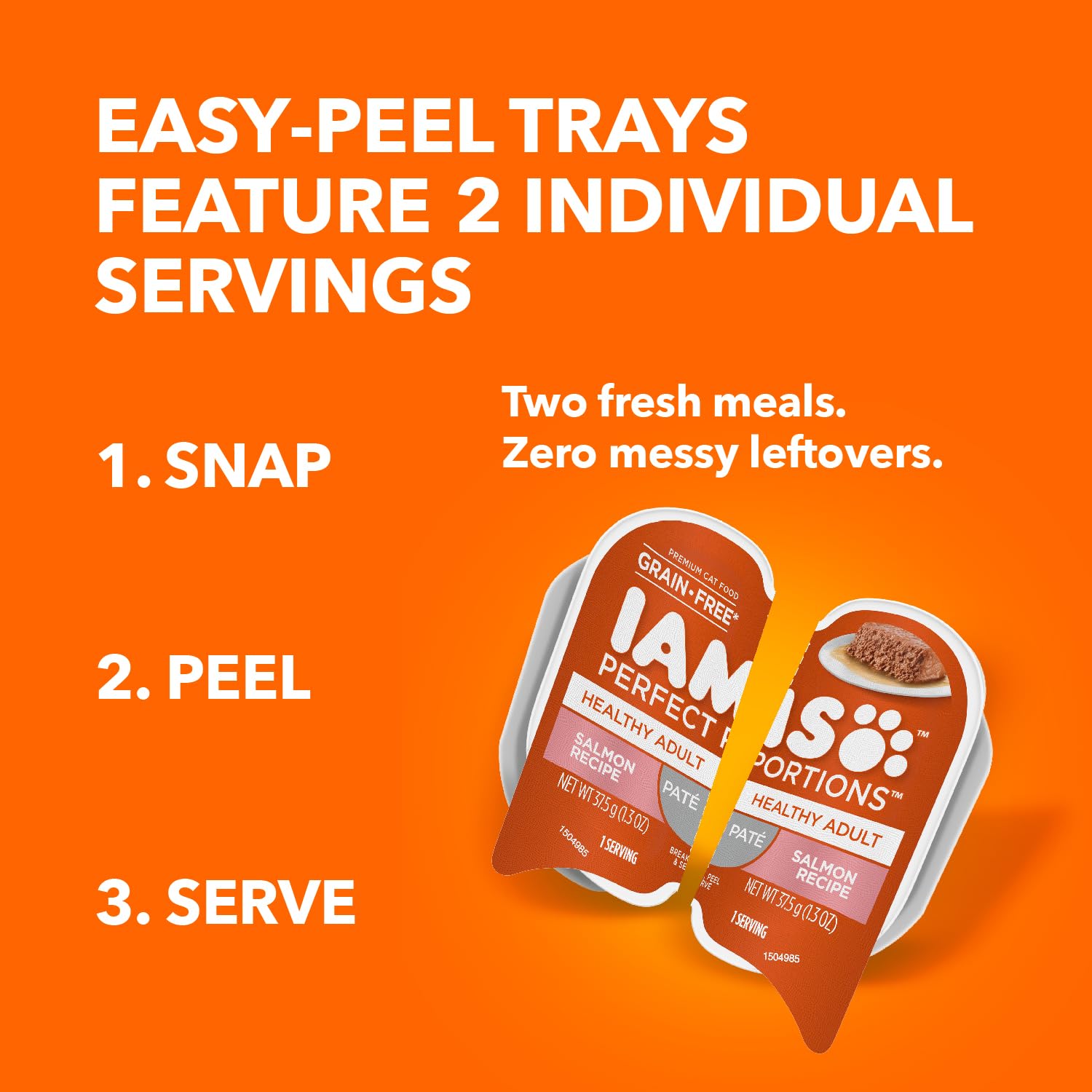IAMS Perfect Portions Healthy Adult Wet Cat Food Pate, Chicken and Tuna Recipe Variety Pack, Easy Peel Twin-Pack Trays (12 Count, 24 Servings) (Pack of 2)