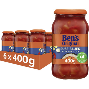BEN’S ORIGINAL Sauce Süß-Sauer Ohne Zuckerzusatz, 6 Gläser (6 x 395 g)