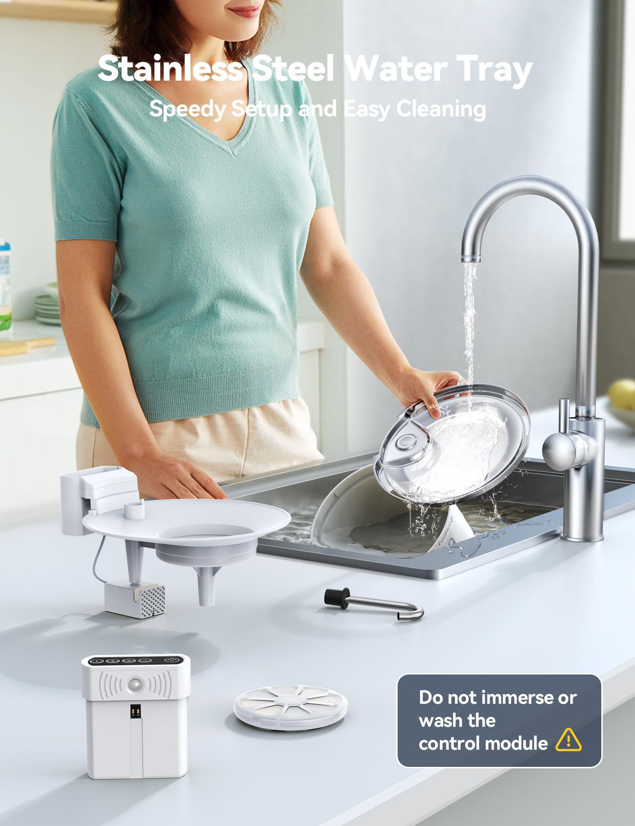 FEELNEEDY 6pcs Ersatzfilter+6pcs Wasserpumpenschwamm für Katzenbrunnen, gesunde und hygienische Filter für Haustier Wasserspender FN-W08/W08L (Ersatzfilter-Aktivkohle)