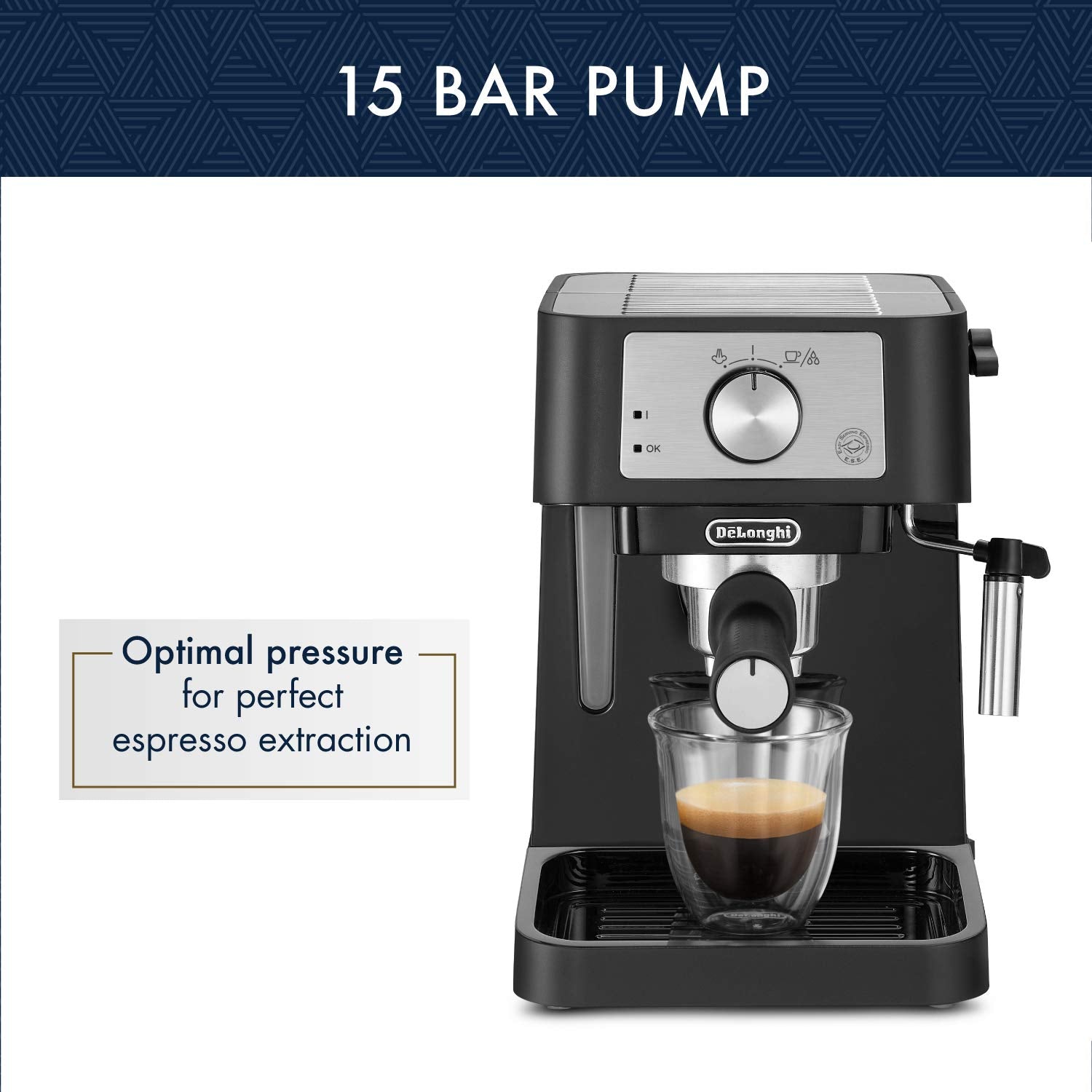 De'Longhi UPGRADED All-in-One Combination Coffee Maker & Espresso Machine + Advanced Adjustable Milk Frother for Cappuccino & Latte + Glass Coffee Pot 10-Cup, COM532M black