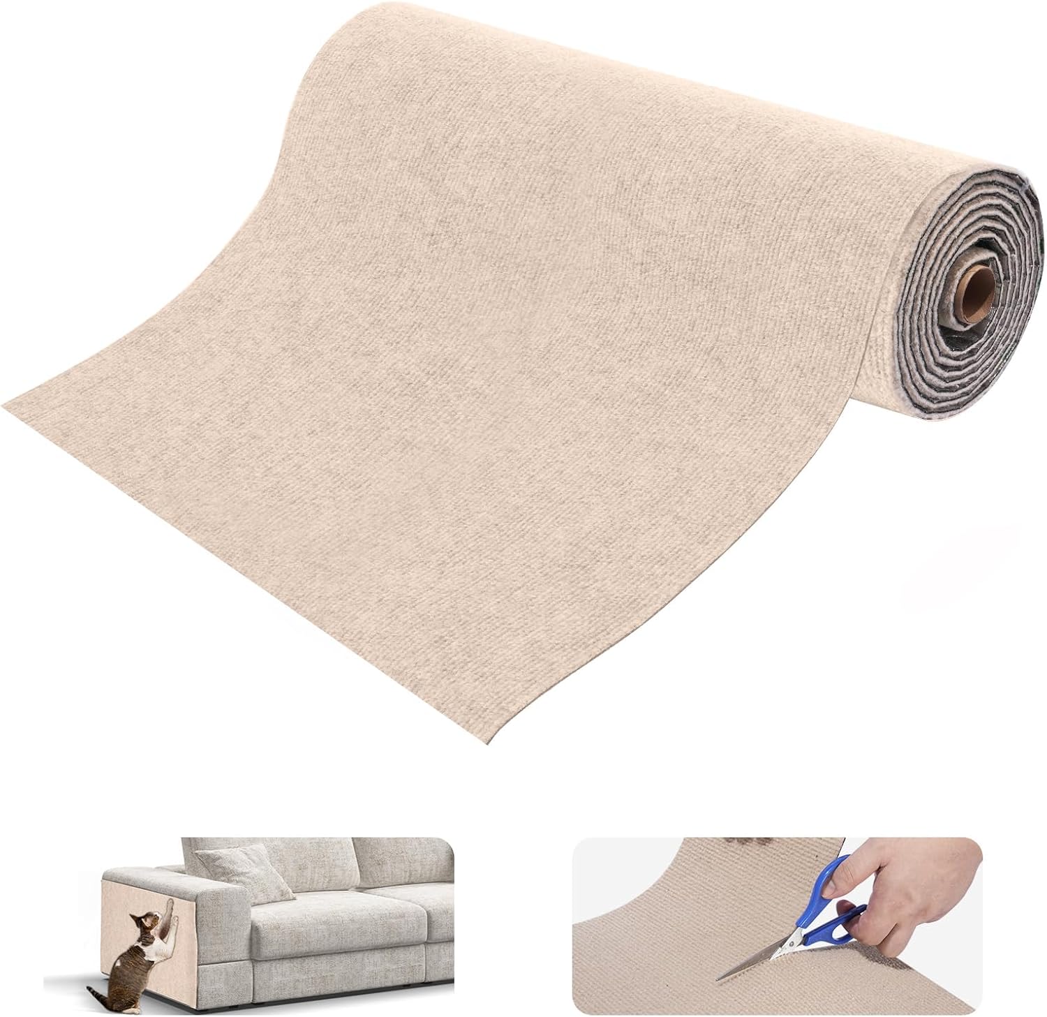 Selbstklebende Kratzschutzmatte für Sofa & Wand, 40x200 cm kratzschutz Sofa Katze - Trimmbarer Schutz gegen Katzenkratzer Couch Schutz von DIY Krallen Katzenteppich