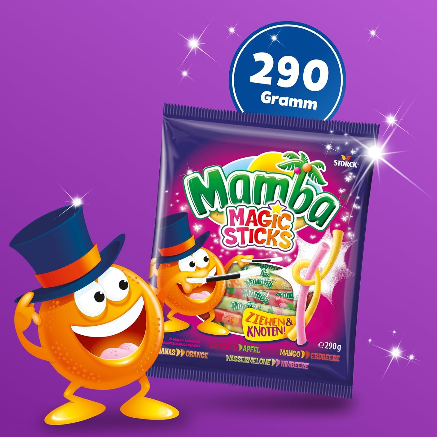 Mamba Beach Mix – 1 x 160g – Fruchtige Kaubonbons mit Mamba Beach Surfer, Mamba Beach Sticks & Mamba Beach Bites – Fruchtgummi Mix einzeln verpackt