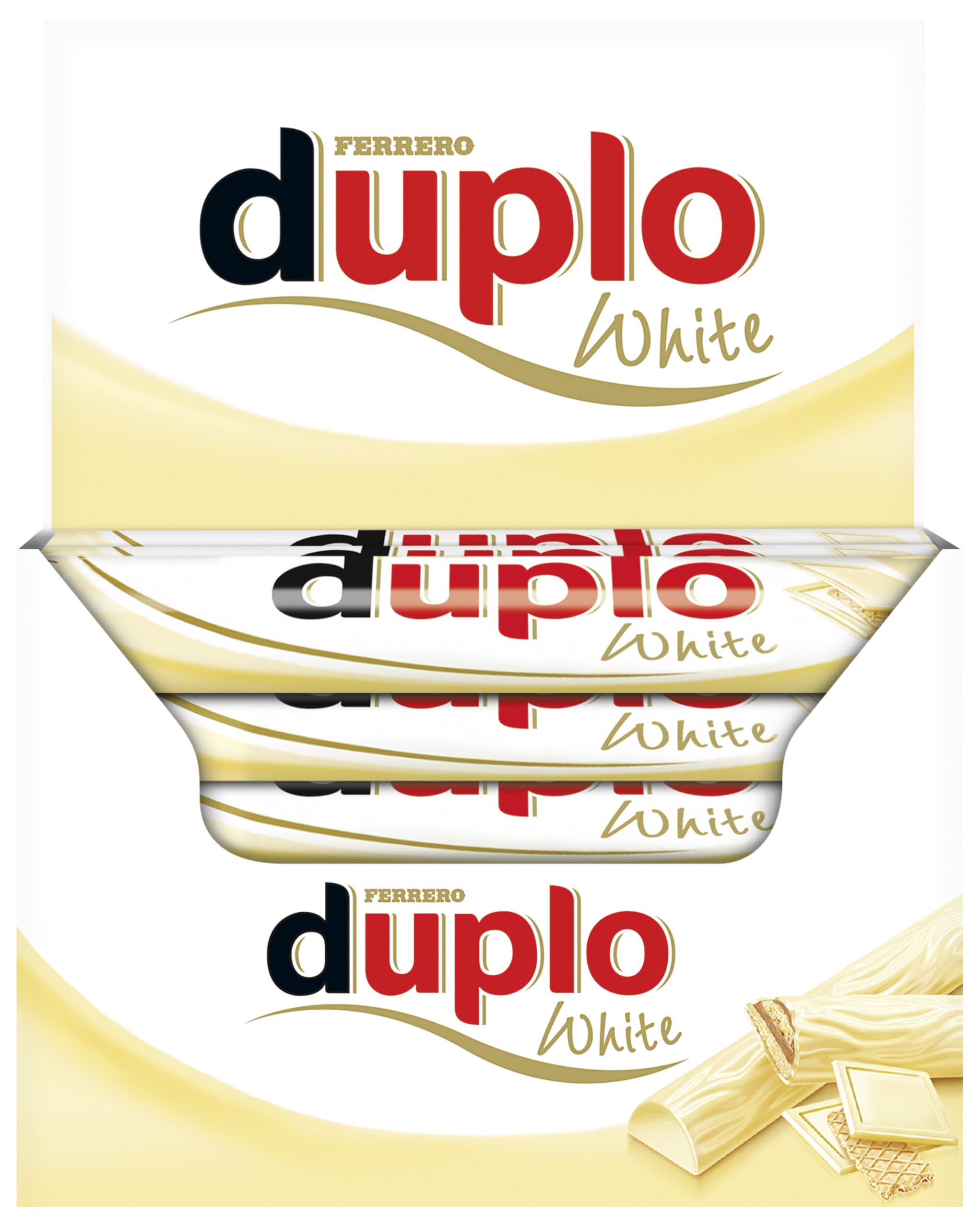 Duplo – Schokoriegel mit feiner Nugatcreme, knuspriger Waffel & zarter Vollmilchschokolade – Schmeckt knusperleicht – 1 Packung mit 10 Einzelriegeln (10 x 18,2 g)