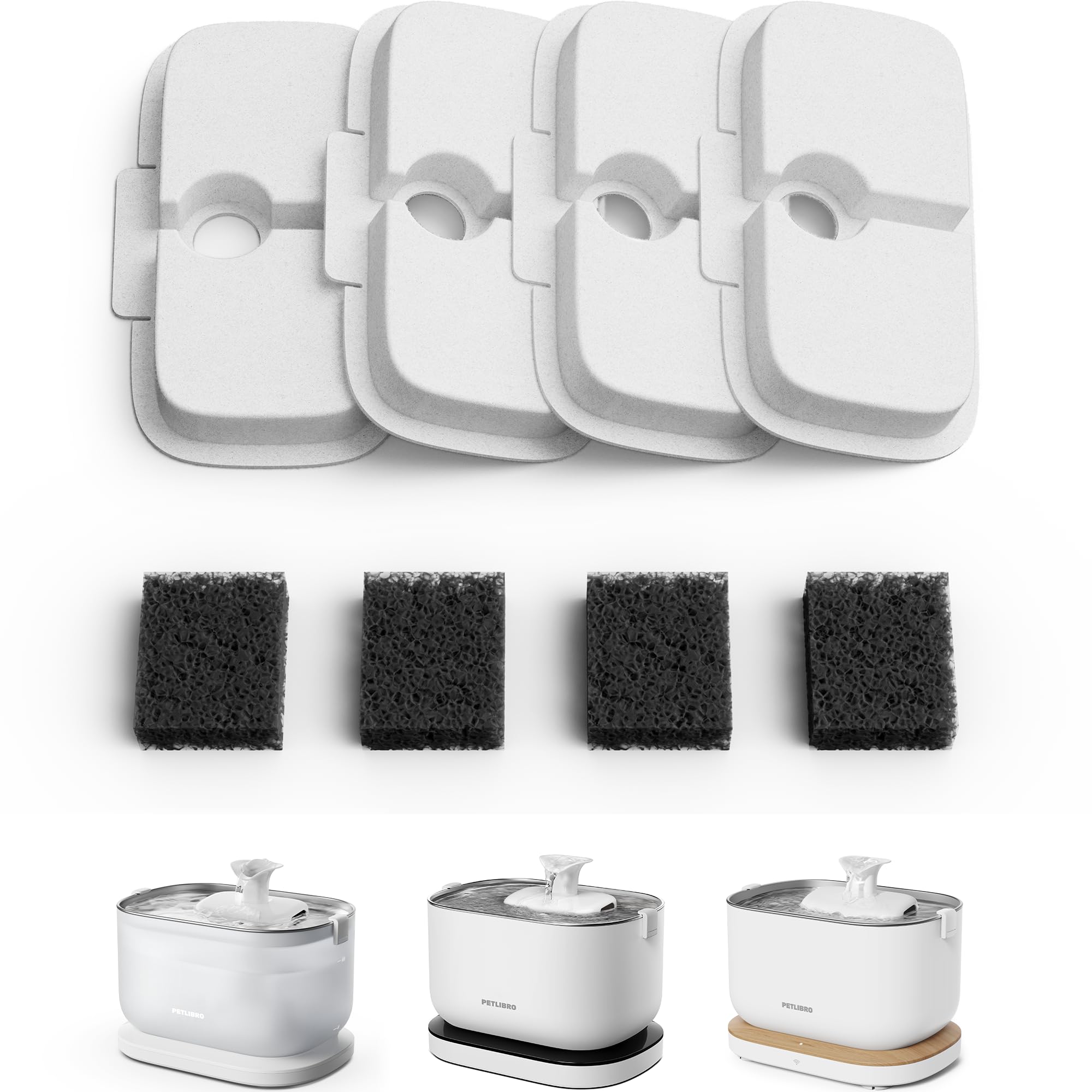 PETLIBRO Filter Katzenbrunnen 8er Pack für Dockstream Trinkbrunnen für Katze PLWF005, PLWF115, PLWF105, PLWF305, 4-Monats-Set Ersatzfilter für Katzentrinkbrunnen