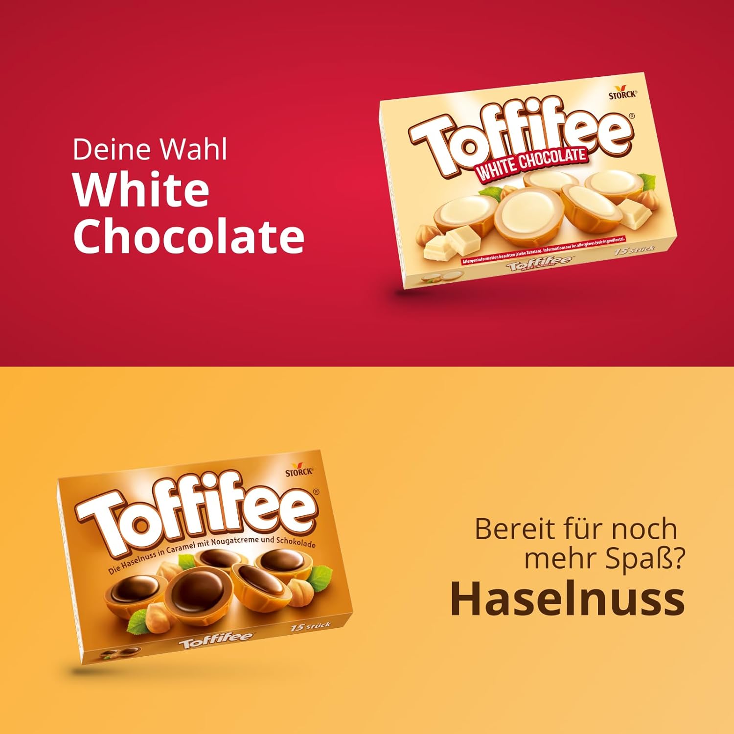 Toffifee White Chocolate – 1 x 125 g – Haselnuss in Karamell mit heller Creme und weißer Schokolade – ideal zum gemeinsamen Naschen und Teilen