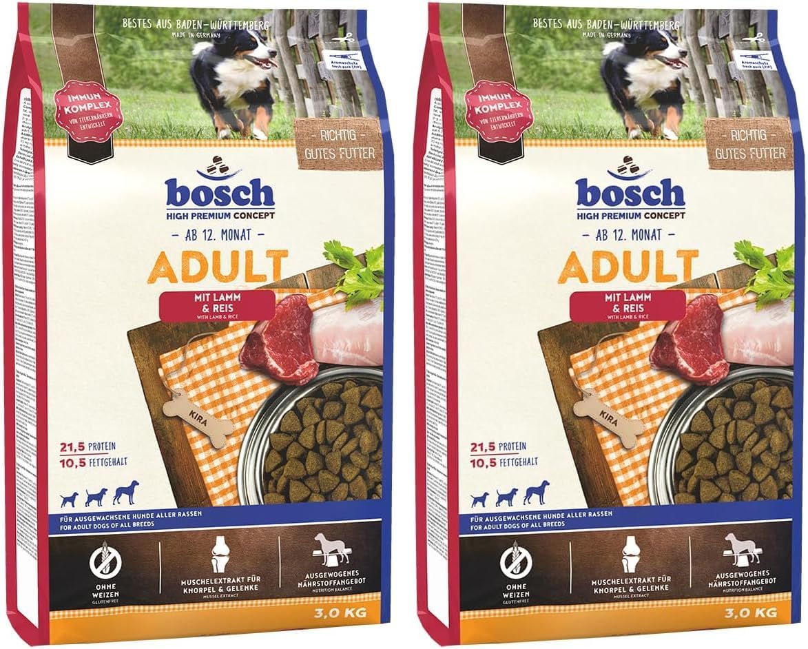 bosch HPC Adult mit Lamm & Reis | Hundetrockenfutter für ausgewachsene Hunde aller Rassen | 1 x 15 kg