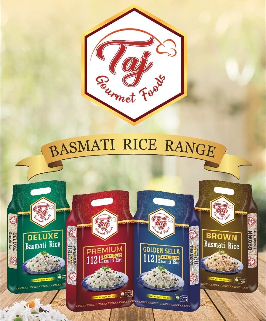 TAJ Gourmet Brown Basmati Rice, Naturally Aged, 10-Pounds