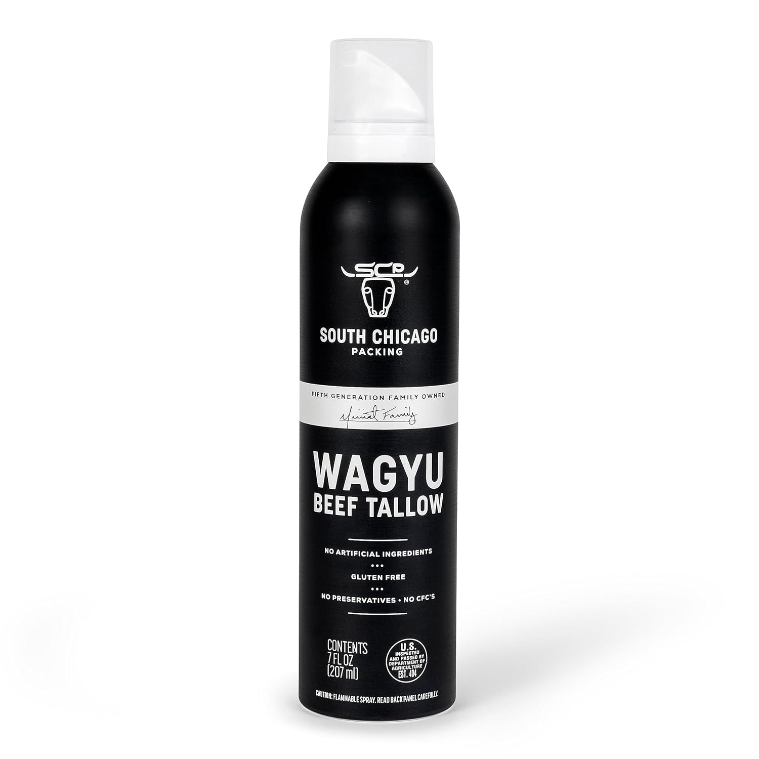 South Chicago Packing Wagyu Beef Tallow Spray, Umami-Rich, Flavorful, Perfect for Sauteing, Stir-frying and Grilling, Nonstick Cooking Oil, 7 Fl Oz