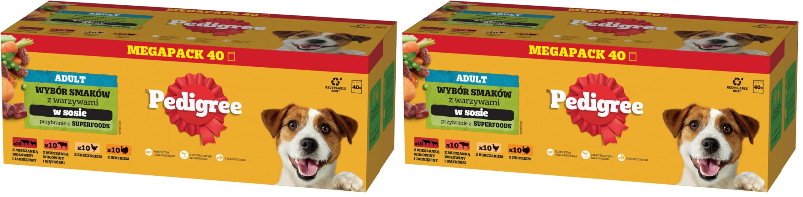 PEDIGREE DOGCARE Hundefutter Portionsbeutel Chunks in Soße Adult 40 x 100g