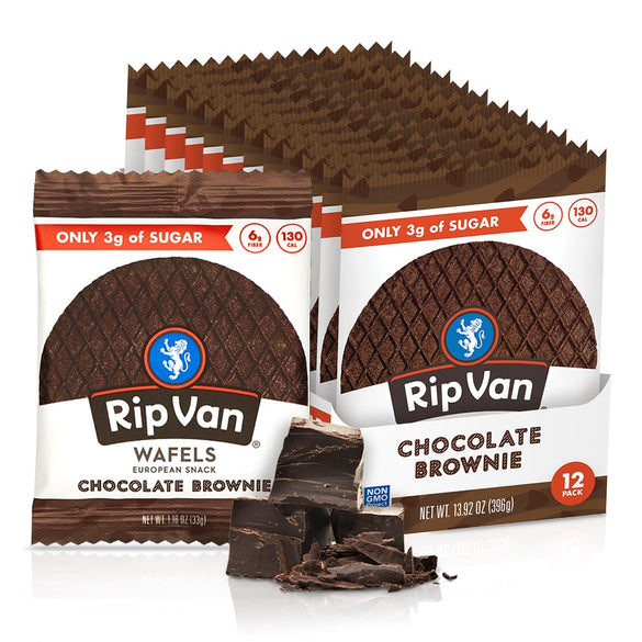 Rip Van Wafels Snickerdoodle Stroopwafels, Healthy Snacks, Non-GMO, Keto Friendly, Office Snacks, Low Sugar (3g), Low Calorie, 12 Pack