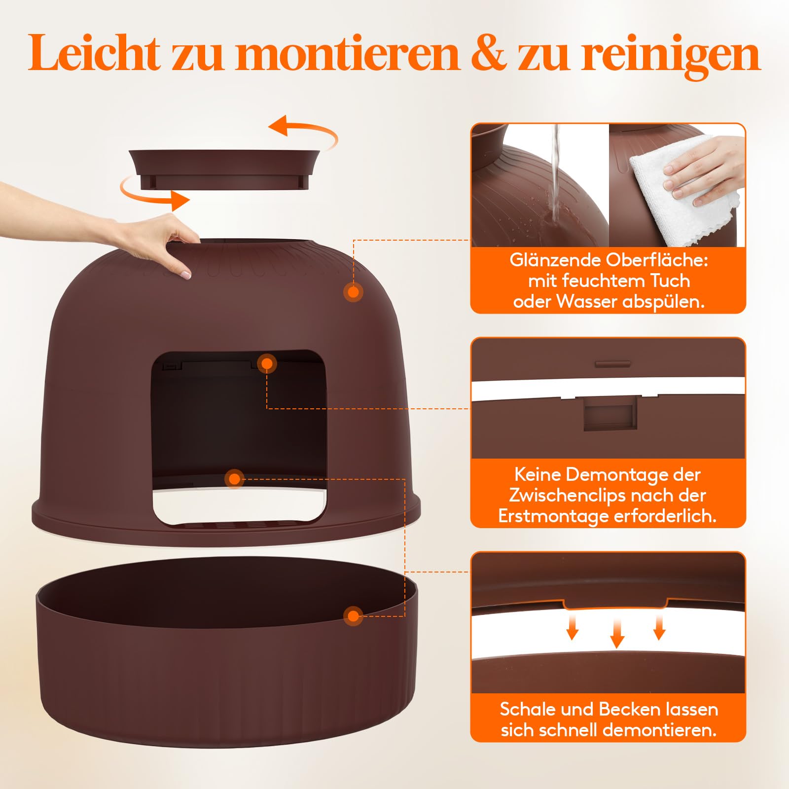 Lifewit Katzenklo Blumentopf mit Pflanze & Schaufel, Katzenklo Versteckt, Katzentoilette XXL mit Geruchskontrolle & Kohlefilter, Wohnzimmer, Schlafzimmer, Ecke, Weiß