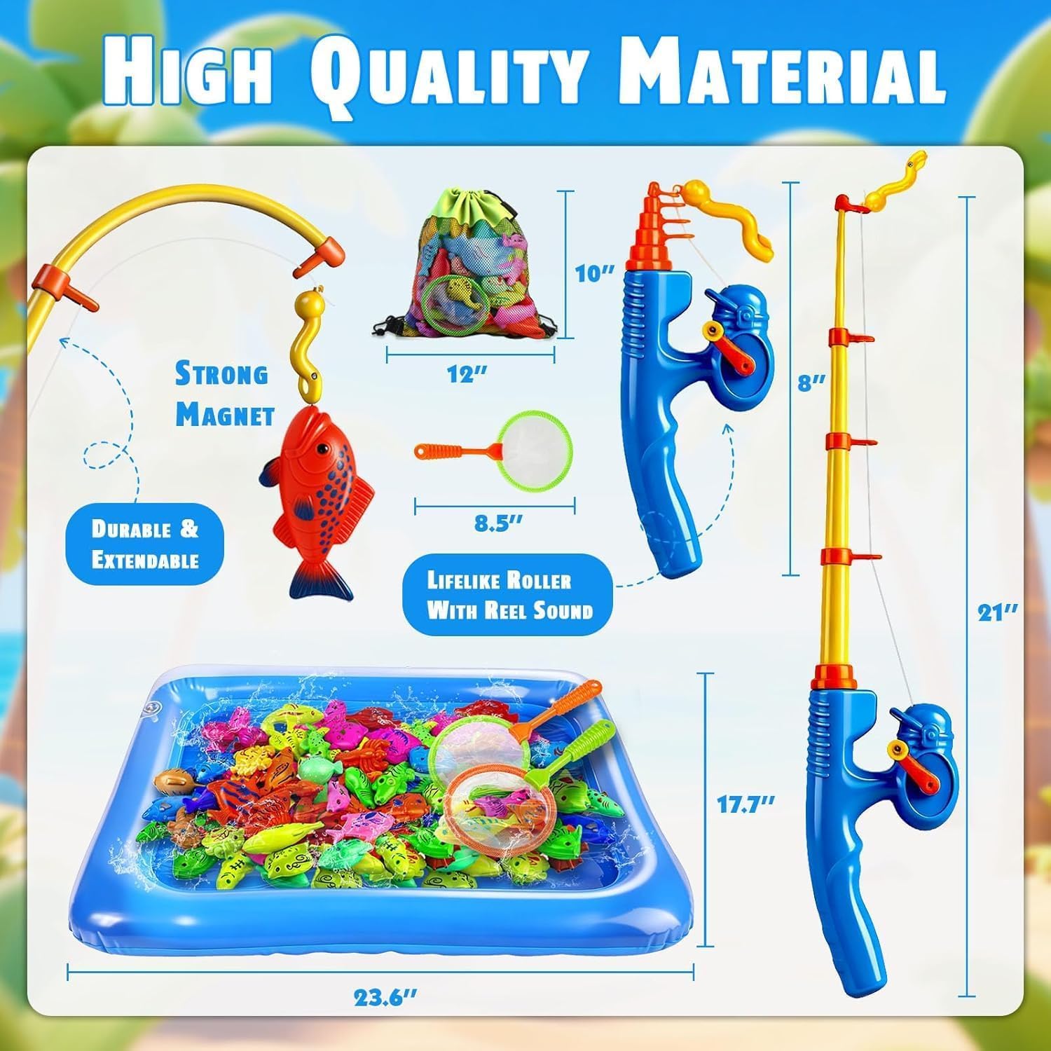 30 Pcs. Angelspiel Magnetisch Wasserspielzeug Kinder Outdoor Pool Spielzeug Kinder ab 3 4 5 Jahre Badewannenspielzeug Badespielzeug Gartenspielzeug für Kinderpool/Planschbecken/Strand