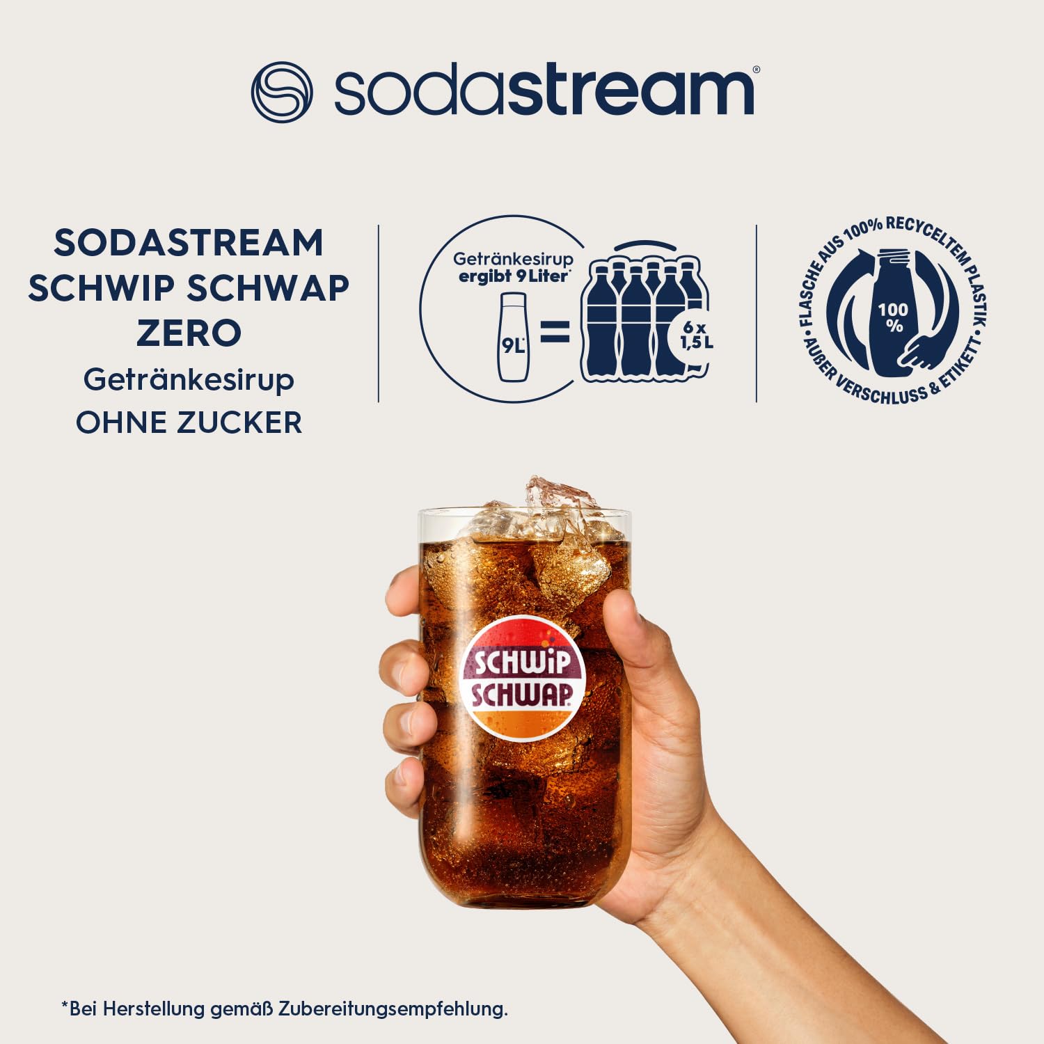 Sodastream drink mix Schwip Schwap Zero Zucker – zuckerfreier Sirup für gesprudeltes & stilles Wasser, 4er Pack (4 x 440 ml), ergibt bis zu 9L Fertiggetränk