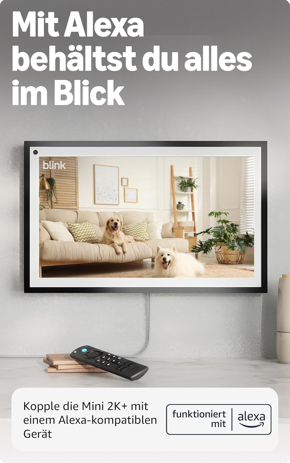 Blink Mini 2K+ (neueste Generation) Überwachungskamera für den Innenbereich| Sicherheitskamera mit Netzstecker für zuhause | 2K-Videoauflösung, 4-fach-Zoom, Nachtsicht in Farbe | 1 Kamera – Schwarz