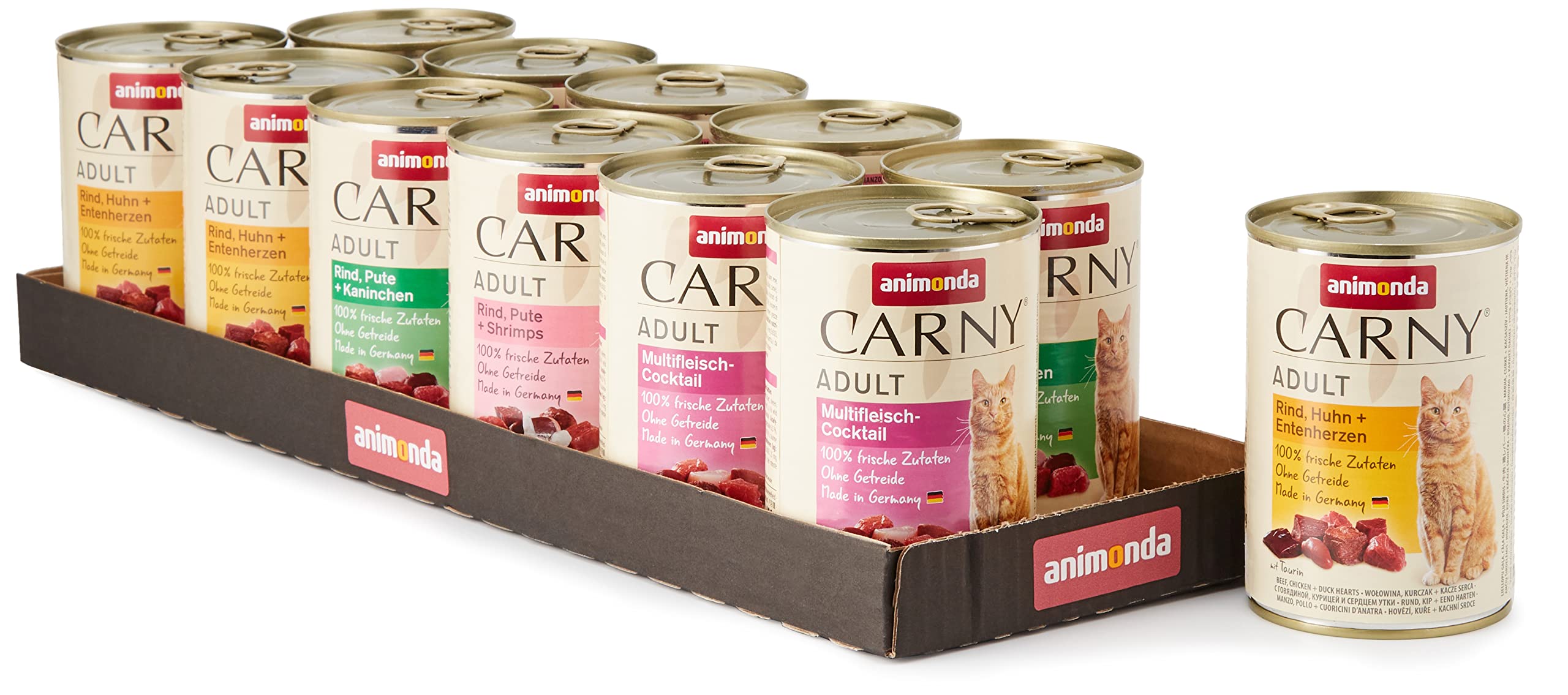 animonda Carny Adult Huhn + Lachs (6 x 400 g), Katzennassfutter für ausgewachsene Katzen, Nassfutter mit 100 % frischen, fleischlichen Zutaten, Katzenfutter ohne Getreide und Zucker