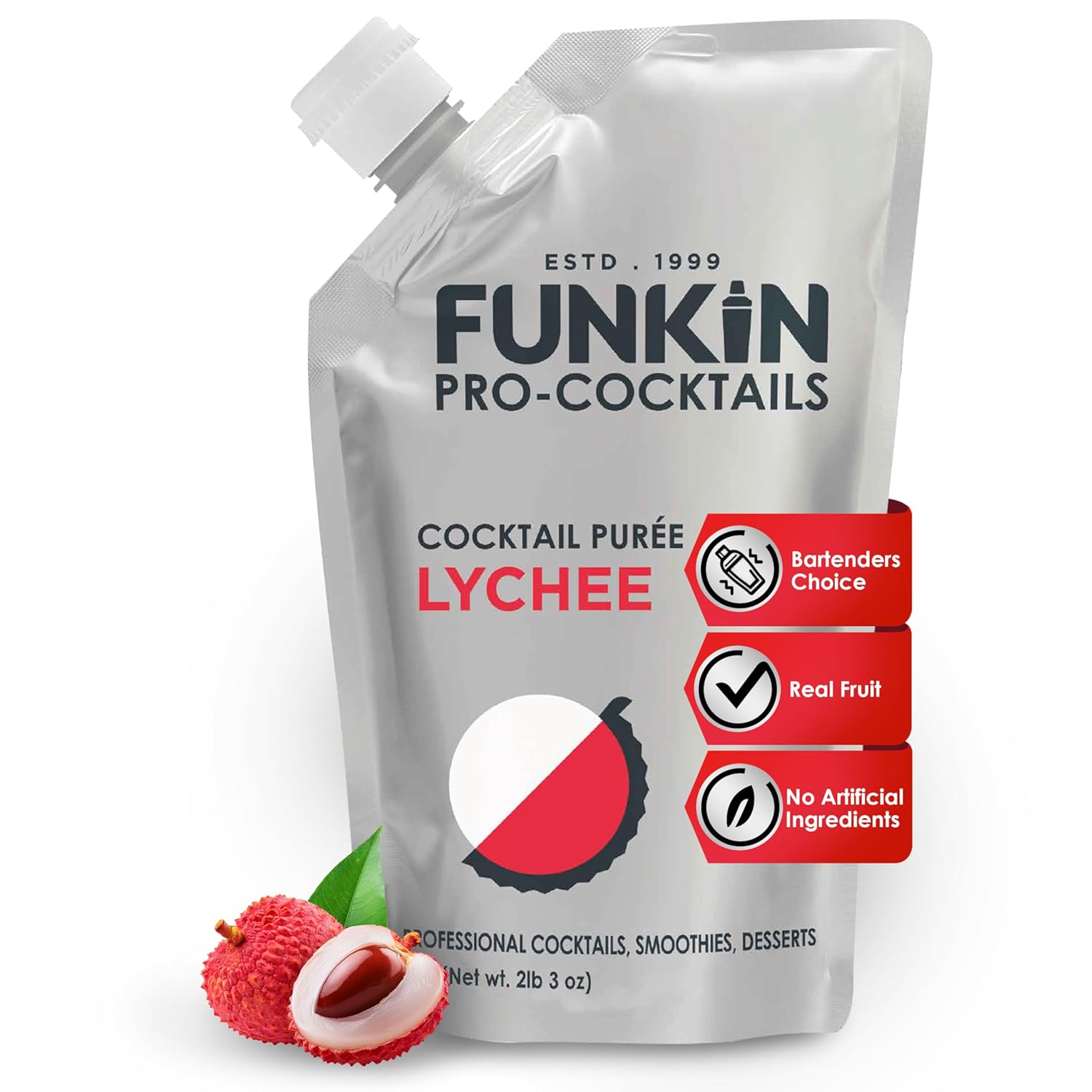 Funkin Fruit Puree | Real Fruit, Simple Ingredient, Natural Mixer for Cocktails, Drinks, Smoothies | Vegan, Non-GMO, Gluten-Free (2.2 lbs) (Passion Fruit)