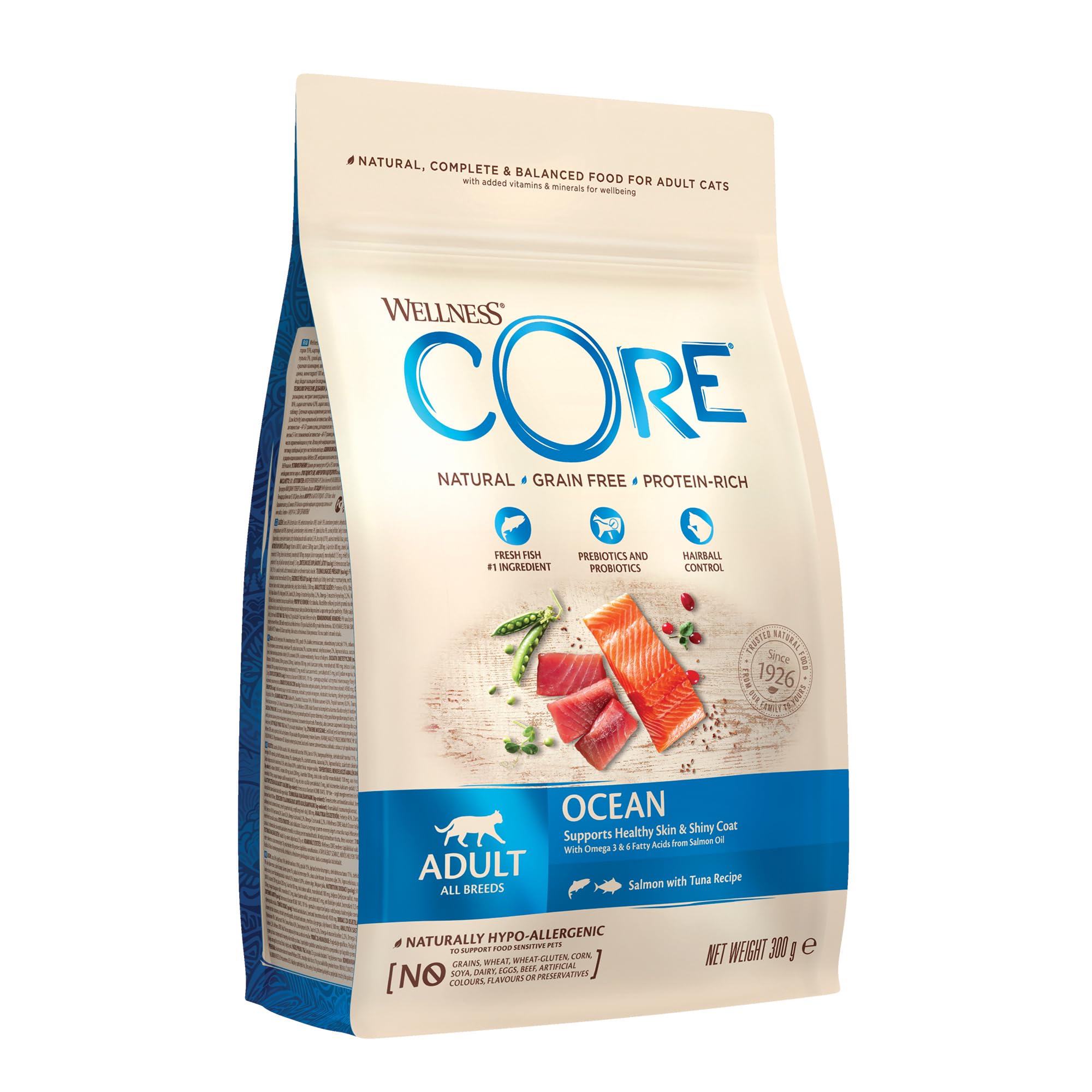 Wellness CORE Sterilised Ocean 4 kg, Lachs – Katzenfutter Trocken für sterilisierte Katzen, getreidefrei, natürlich, hypoallergen, proteinreich, unterstützt gesunde Haut und glänzendes Fell