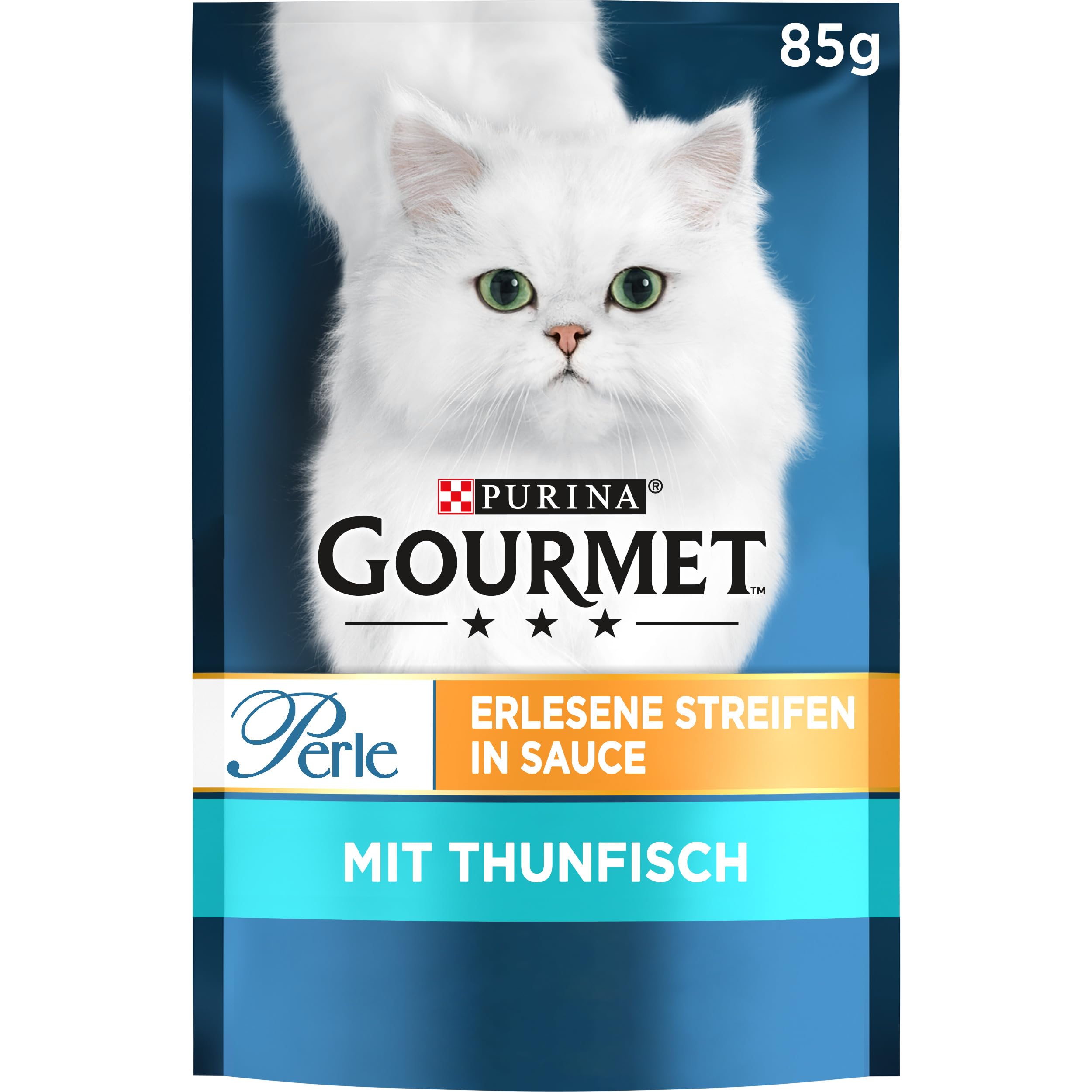 Gourmet Perle Erlesene Streifen Katzenfutter nass, Sorten-Mix, 60er Pack (60 x 85g)