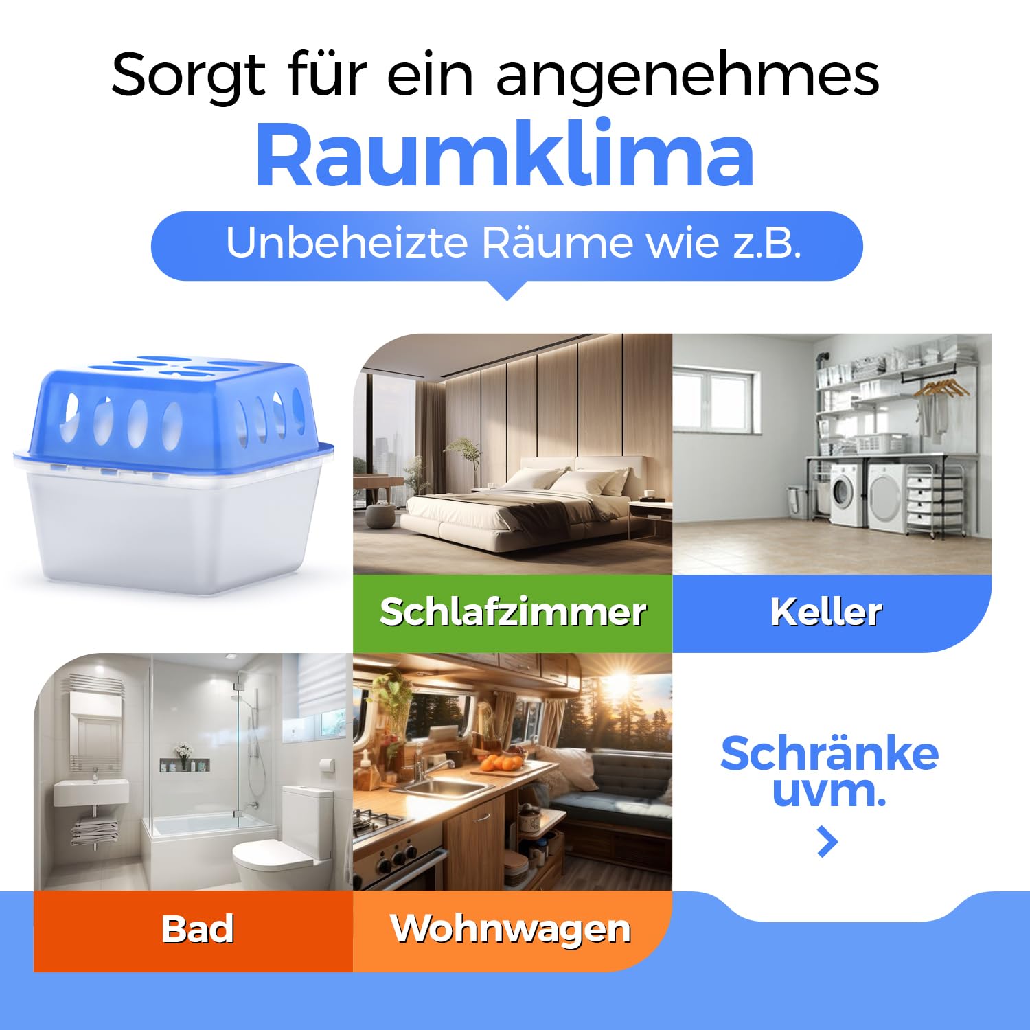 Idelia® 10x Luftentfeuchter Granulat 400g (Sparvorteils 10er Set Luftentfeuchter Nachfüllpack's) I Entfeuchter Nachfüllpack (Schimmel- und Geruchsschutz)