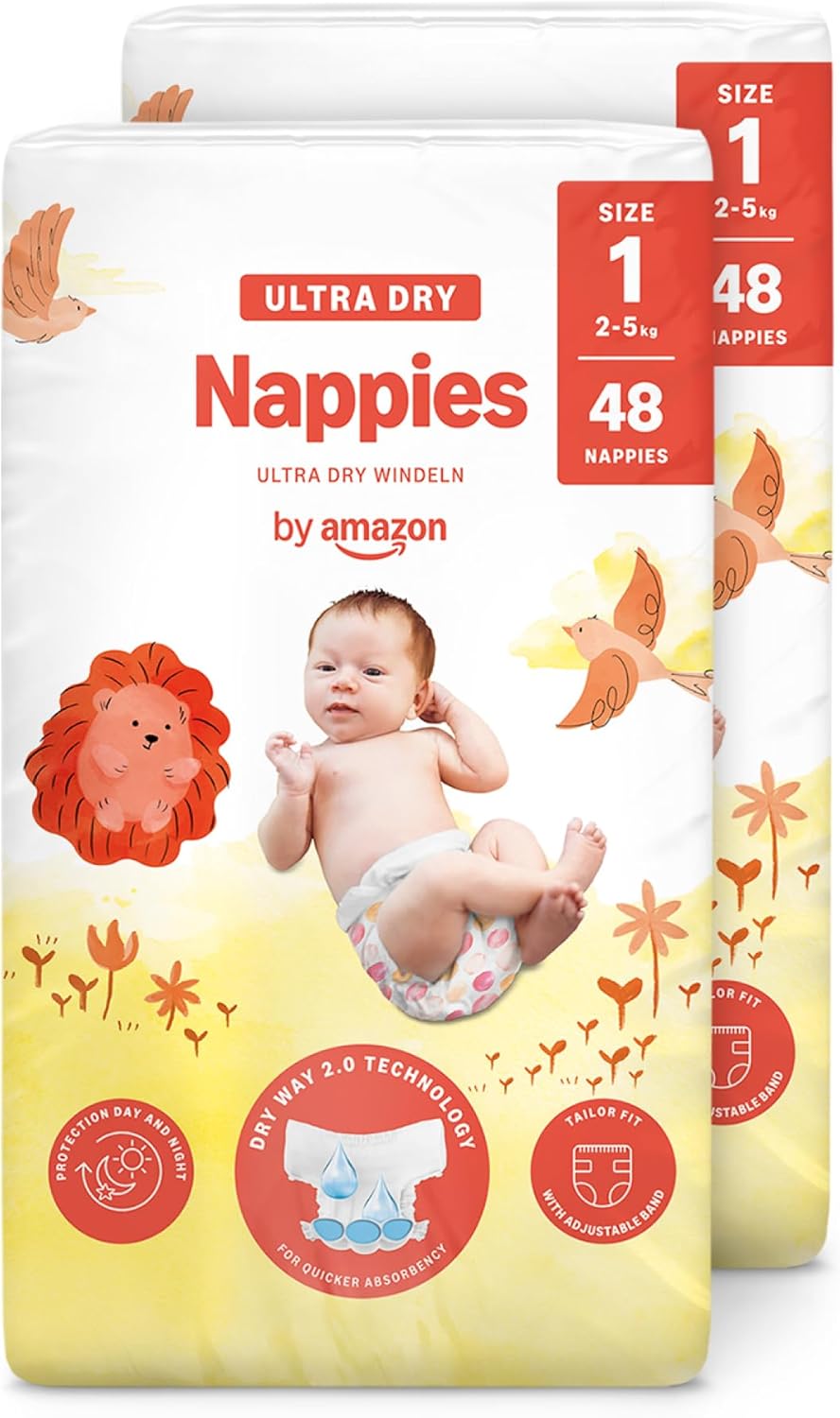 By Amazon Ultra Dry Windeln Größe 5 (10-16 kg) - MONATSBOX, Weiß, 152 Stück (2 Packungen mit 76) (Früher Unter Der Marke Mama Bear, Identisches Produkt)