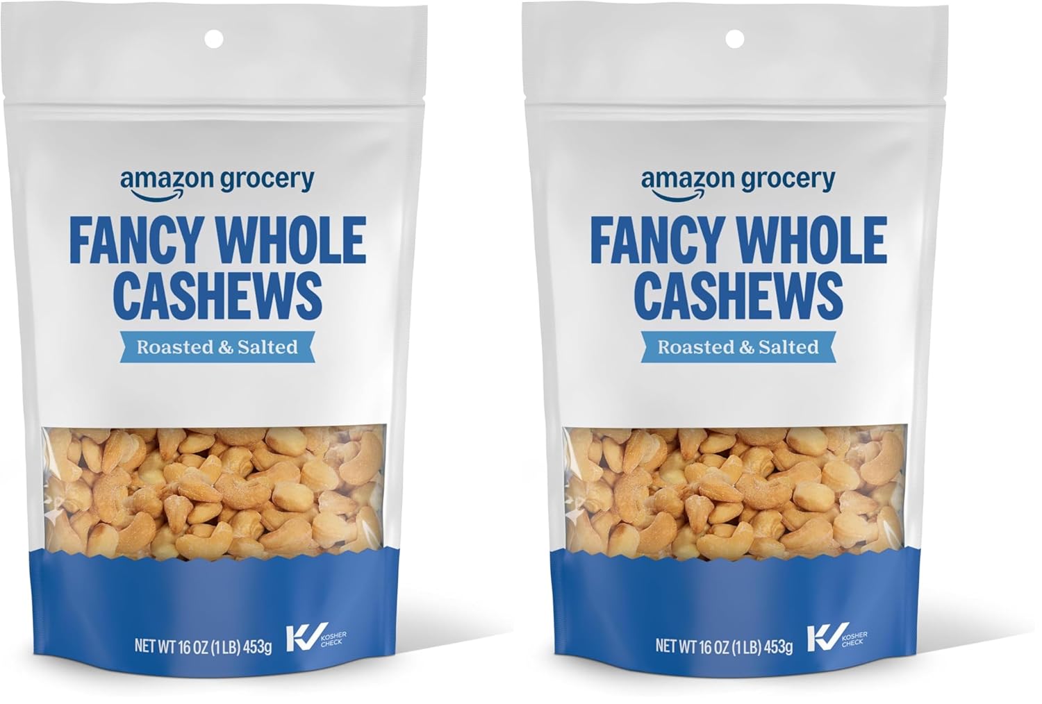 Amazon Brand - Happy Belly Fancy Whole Cashews, Roasted and Sea Salted, 44 ounce (Pack of 1)