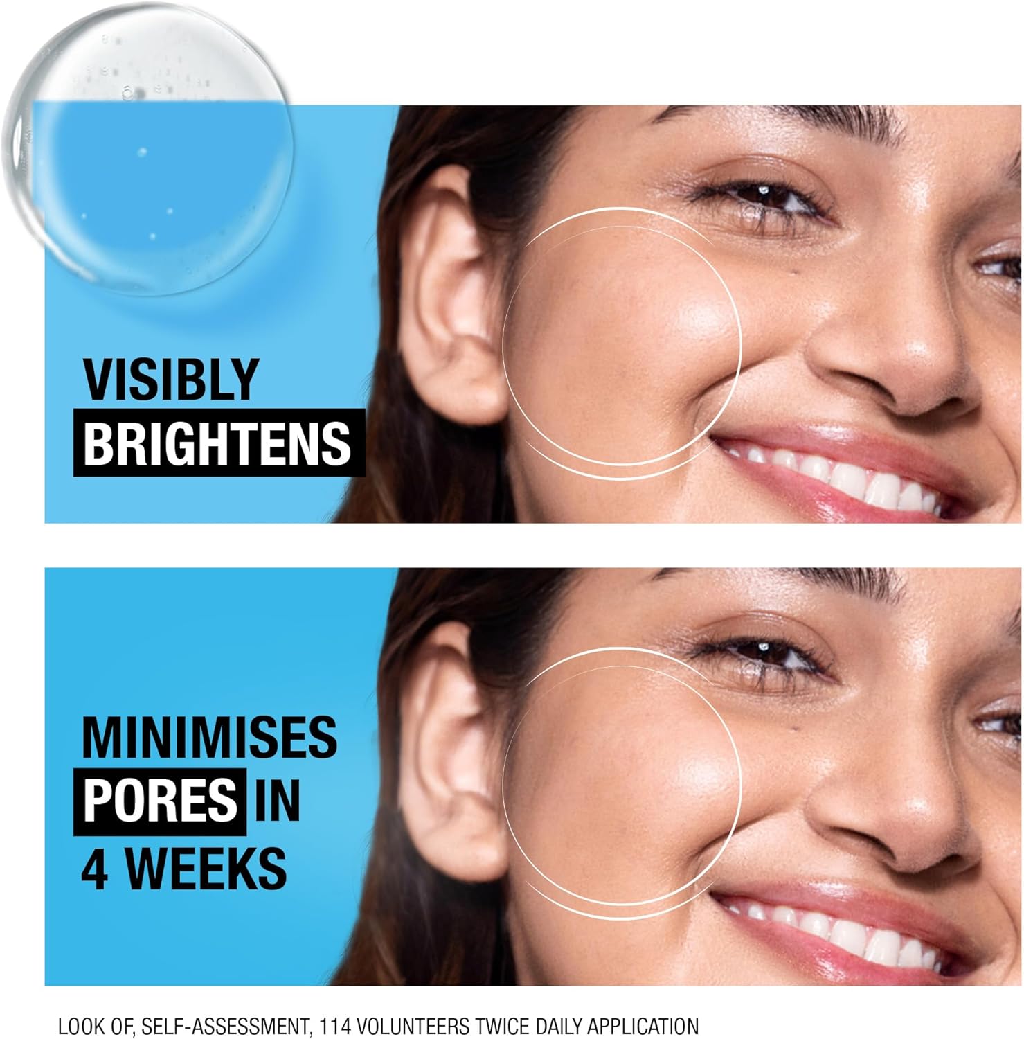 Neutrogena Hydro Boost 10% Niacinamide Face Serum, with Hyaluronic Acid, Visibly Brightens & Minimizes Pores in 4 Weeks, Hydrates in Just 1 Use, Fragrance Free, for All Skin Types, 30ml