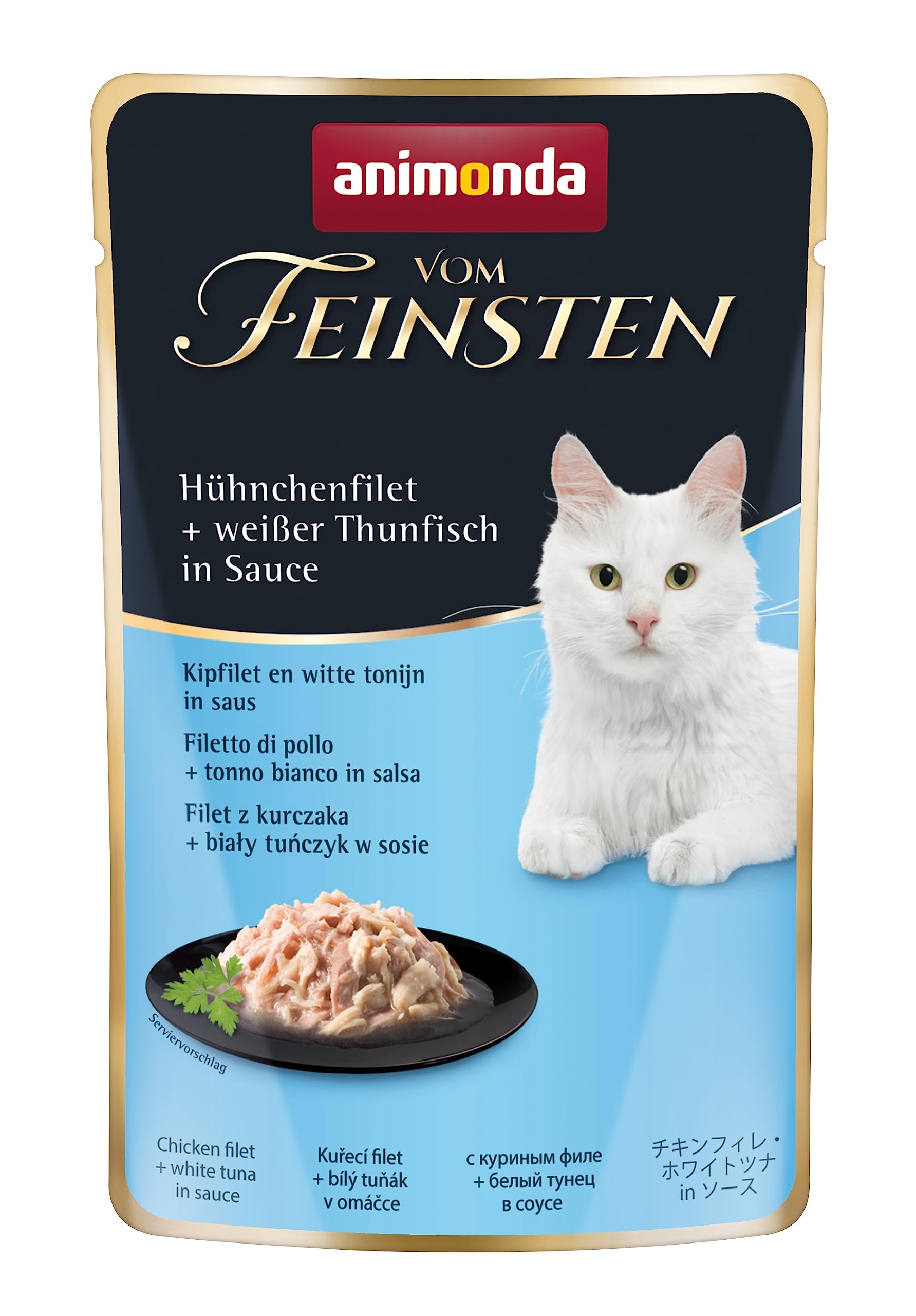 animonda Vom Feinsten Adult Filet Kreationen (18 x 50 g), Nassfutter für ausgewachsene Katzen, Katzenfutter mit Filets in delikater Sauce, Katzennassfutter ohne Getreide und Zucker
