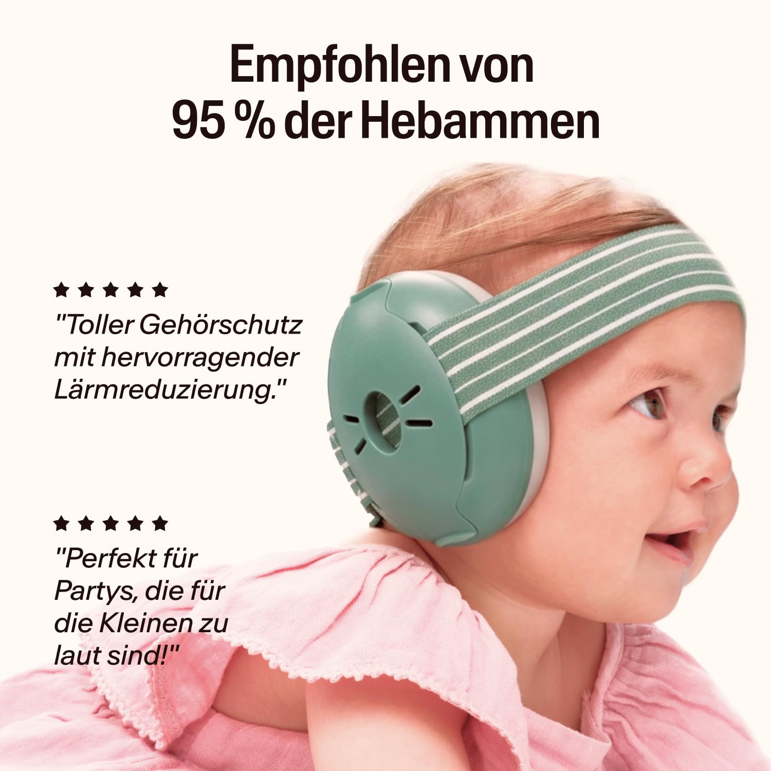 Alpine Muffy Baby Classic - Gehörschutz für Babys - Verstellbares ANTI-SLIP-Kopfband bis 48 Monate - In Deutschland auf Sicherheit getestet - Lärmschutz Kopfhörer verhindert Gehörschäden, Schwarz