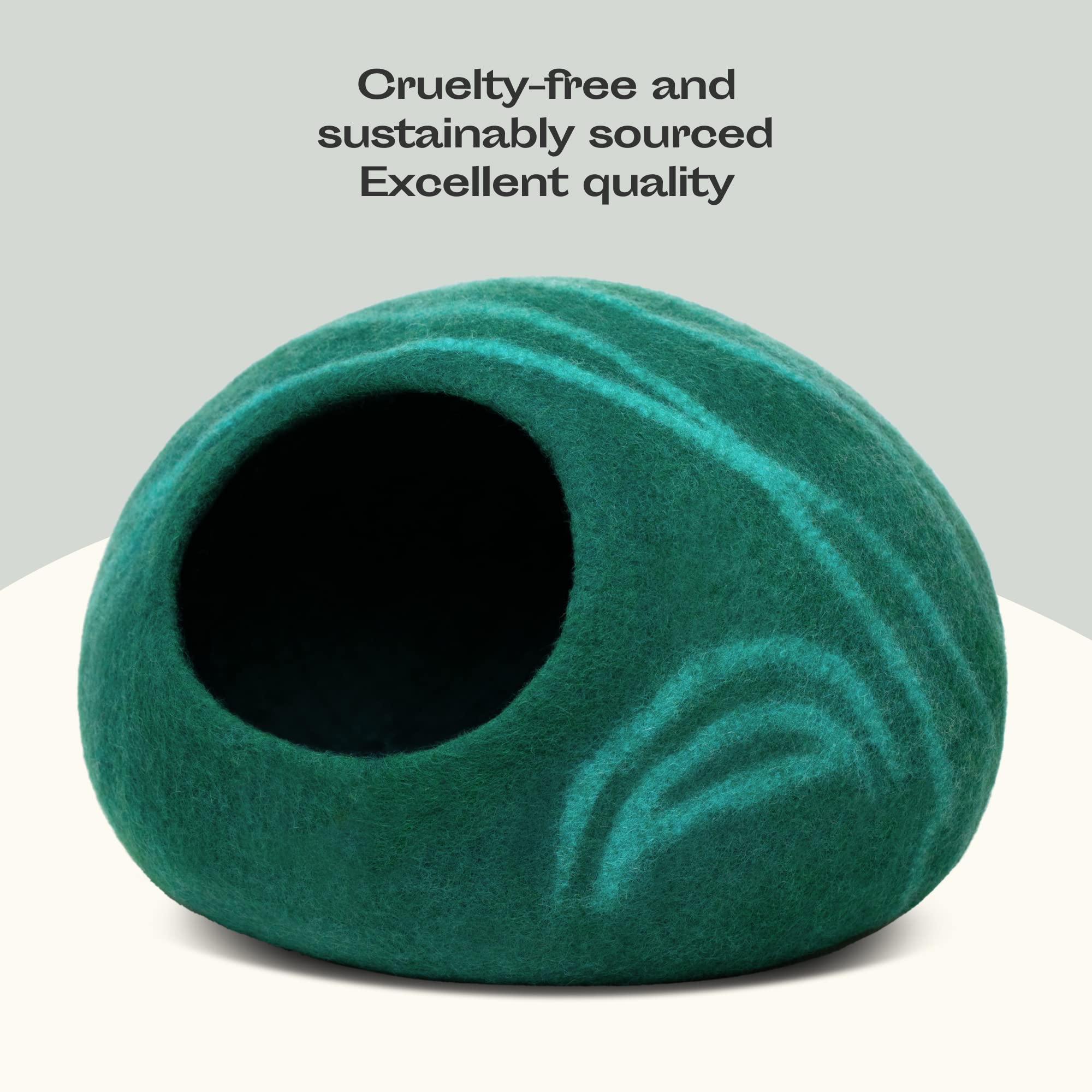 MEOWFIA Katzenbett aus Merinowolle – Handgefilztes, Umweltfreundliches Katzenbett für Katzen & Kätzchen – Weiches Schlafbett, Warm im Winter & Kühl im Sommer, Stilvolles Design