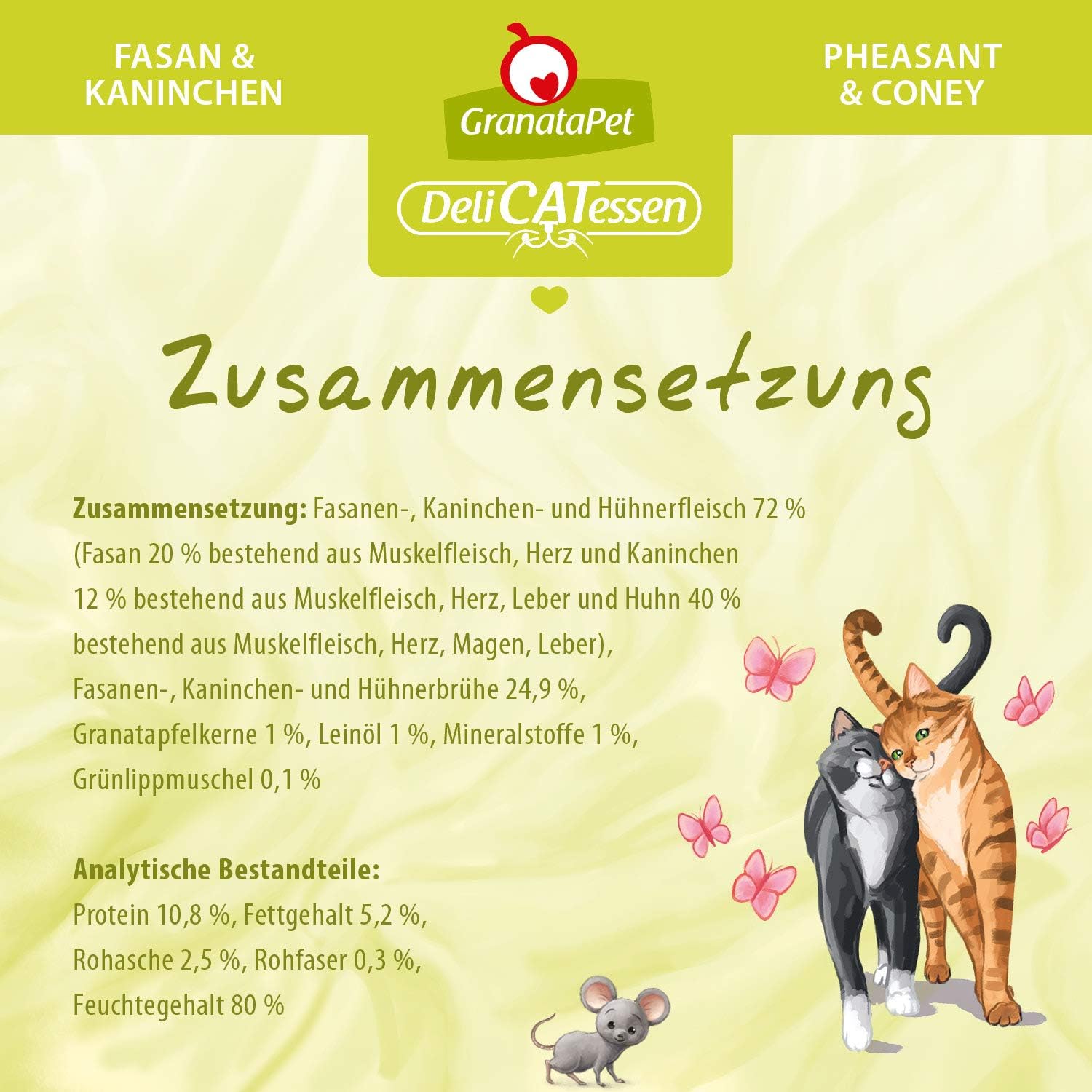 GranataPet DeliCatessen Huhn PUR, Nassfutter für Katzen, Futter ohne Getreide & ohne Zuckerzusätze, Katzenfutter mit hohem Fleischanteil & hochwertigen Ölen, 6 x 400 g