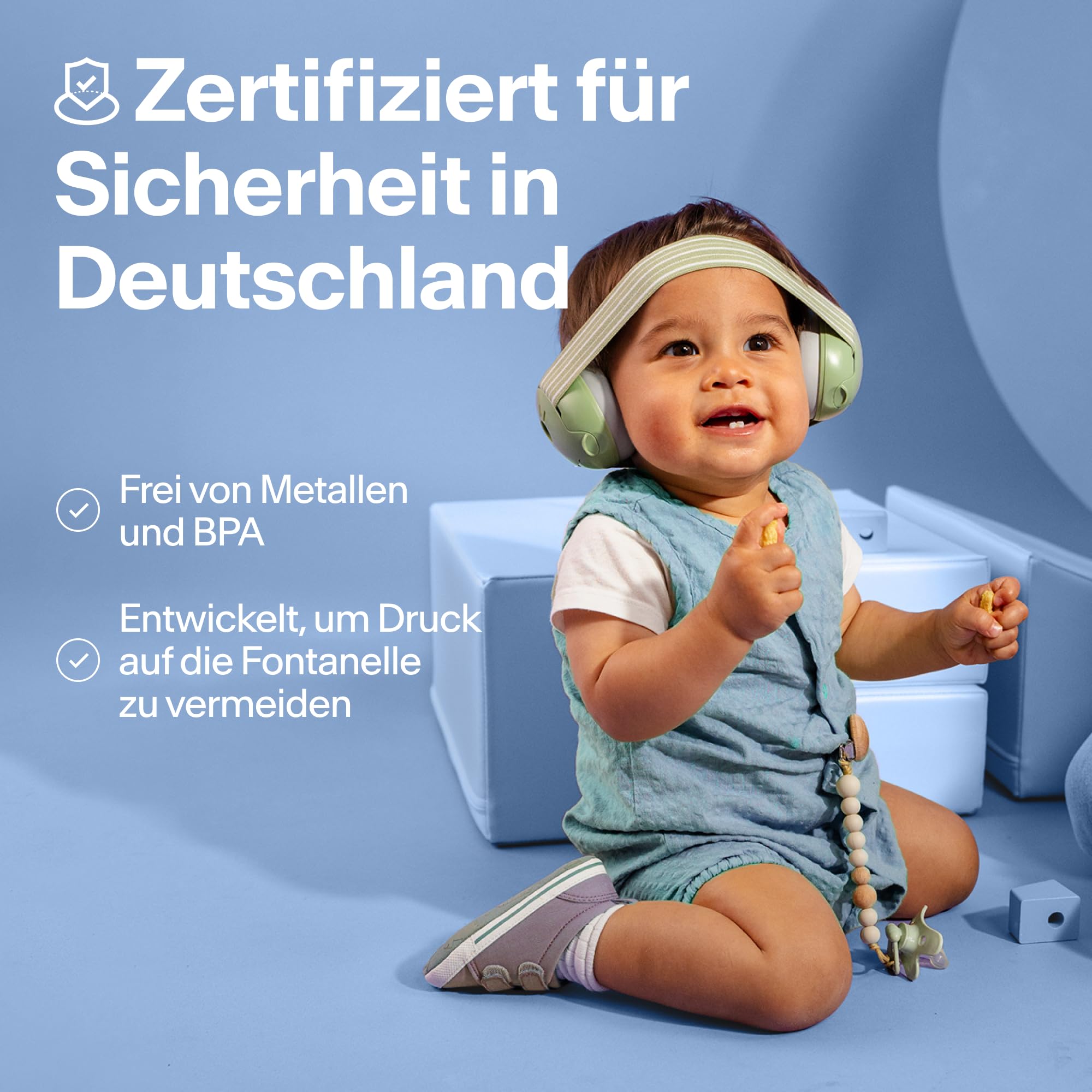 Alpine Muffy Baby Classic - Gehörschutz für Babys - Verstellbares ANTI-SLIP-Kopfband bis 48 Monate - In Deutschland auf Sicherheit getestet - Lärmschutz Kopfhörer verhindert Gehörschäden, Schwarz