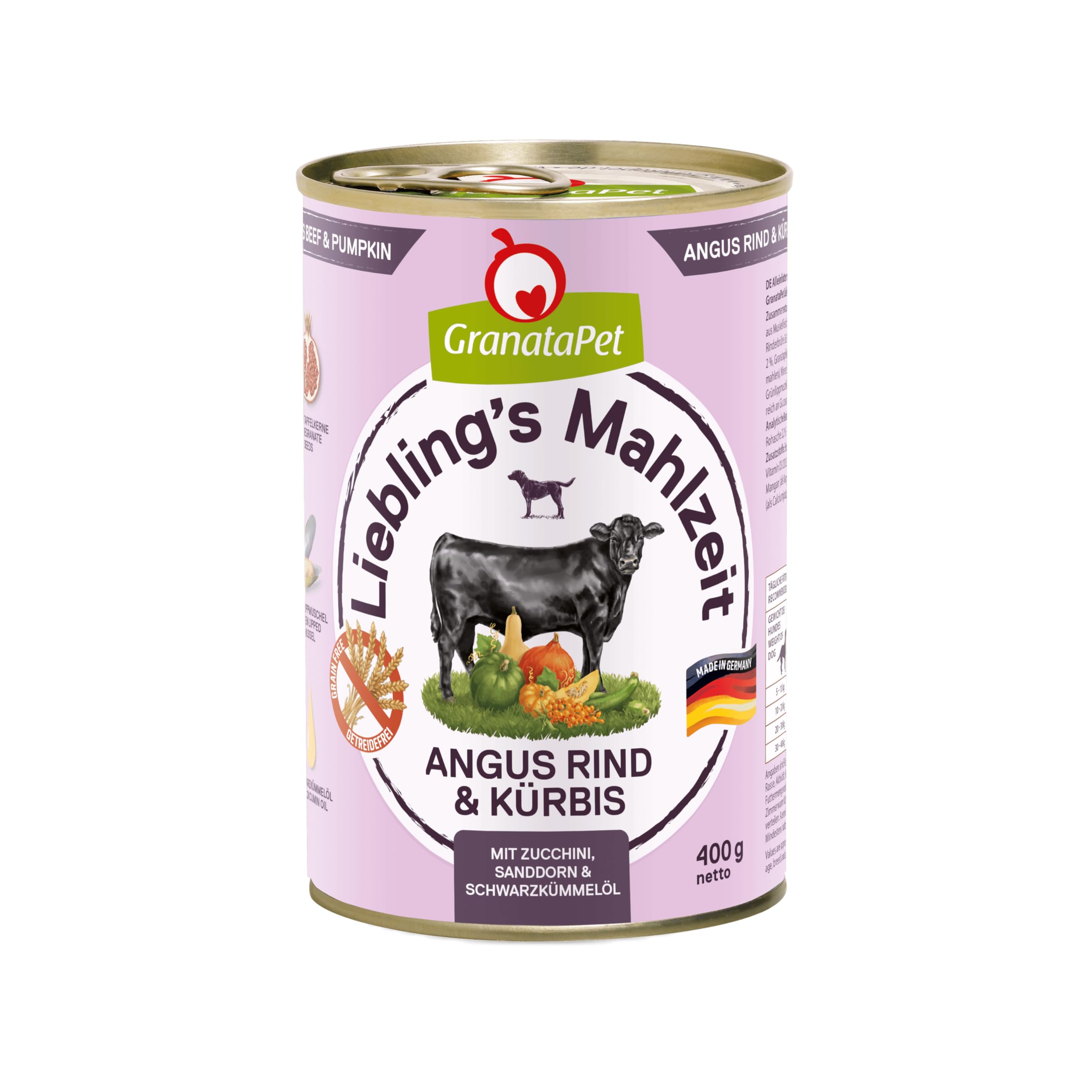 GranataPet Liebling's Mahlzeit Multipack 2, Nassfutter für Hunde im Probierpaket, Alleinfuttermittel ohne Getreide, Hundefutter mit hohem Fleischanteil & hochwertigen Ölen, 6 x 800 g