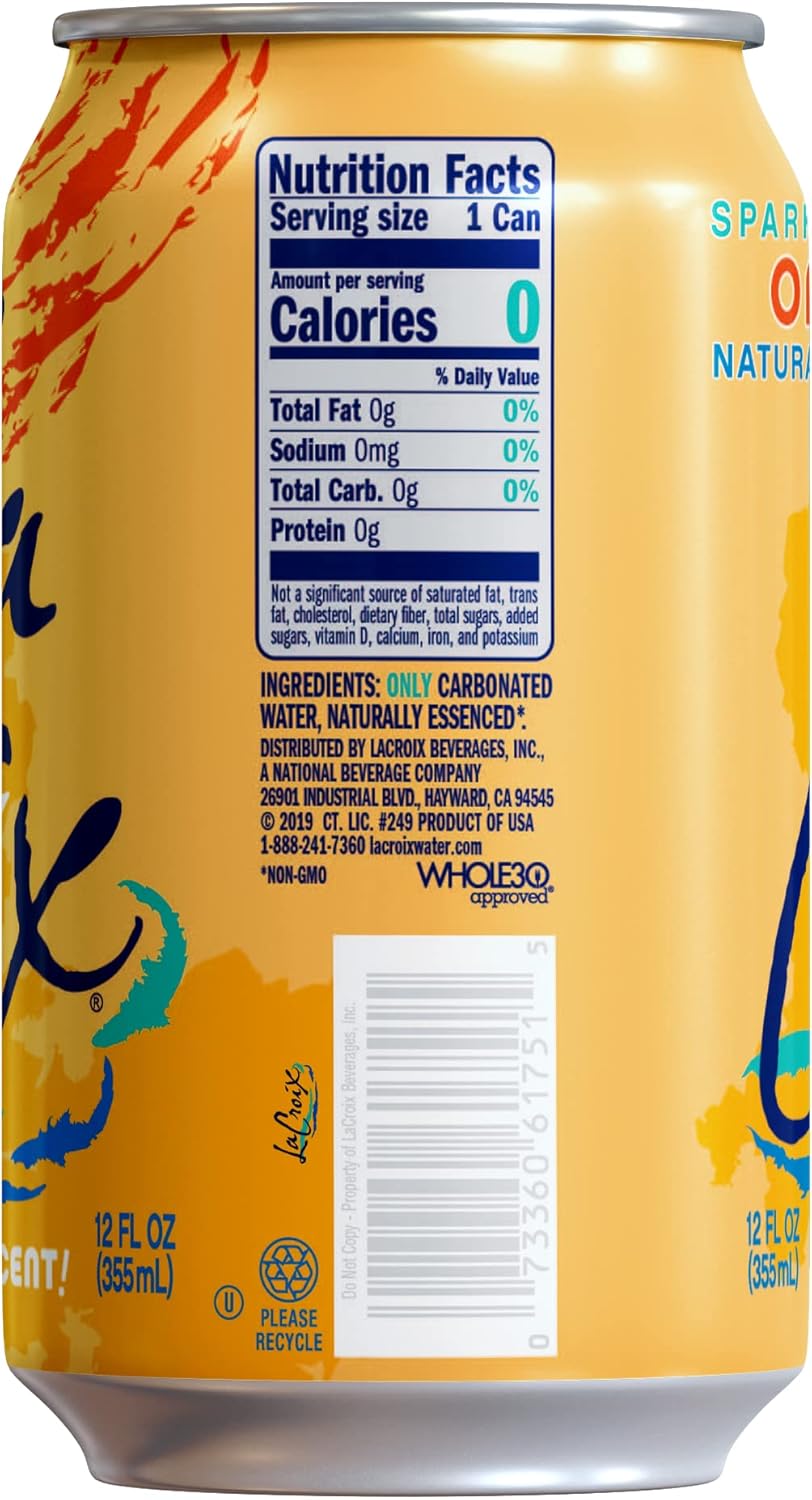 IHEX Water, Orange, 12-Ounce Cans (Pack of 12)