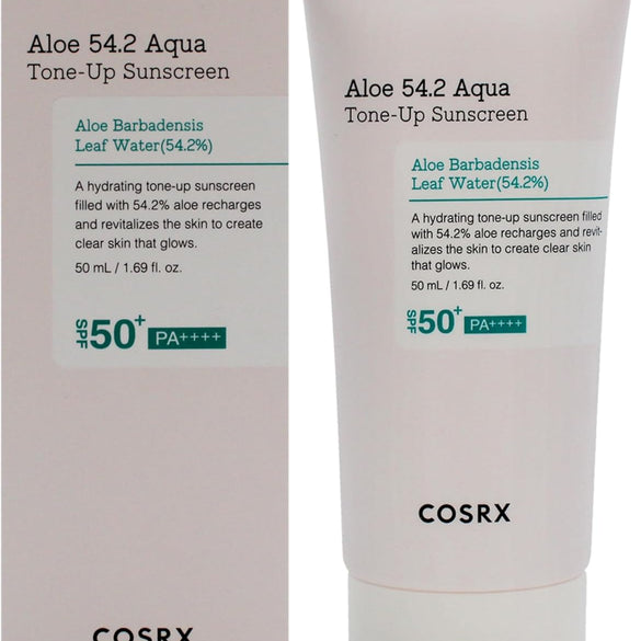 COSRX Aloe 54.2 Aqua Tone-Up Sunscreen SPF 50 Plus for Unisex - 1.69 oz Sunscreen