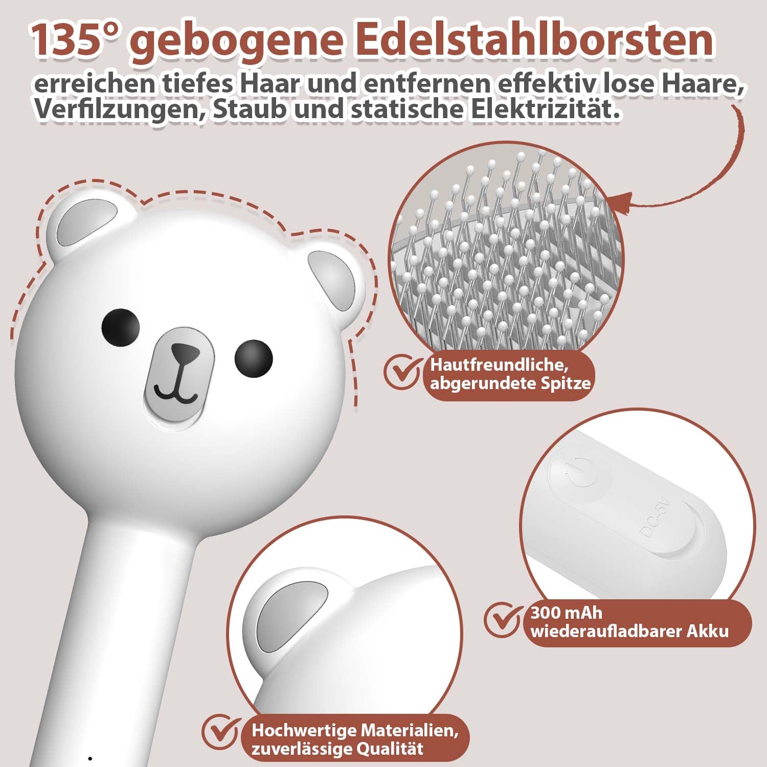 Katzenbürste mit Dampf & Auslöseknopf, Wiederaufladbar Dampfbürste von Katze Hunde, Spray Haustierhaar Bürste, Massage Steamer Kamm für Langhaar und Kurzhaar zum Entfernen Losem Fell und Schmutz