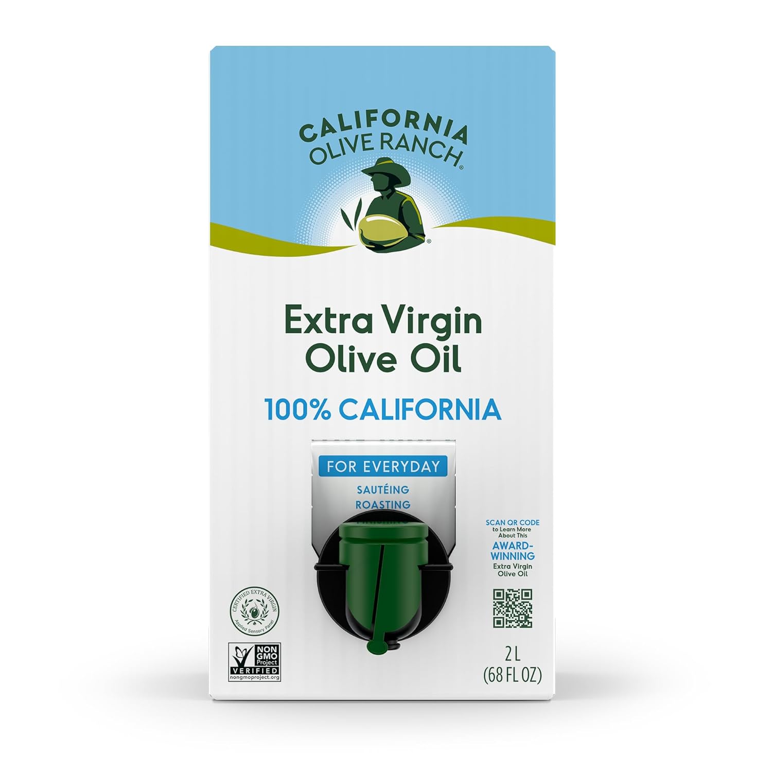 California Olive Ranch, 100% California Bag-in-Box Extra Virgin Olive Oil, 2L (Pack of 1)