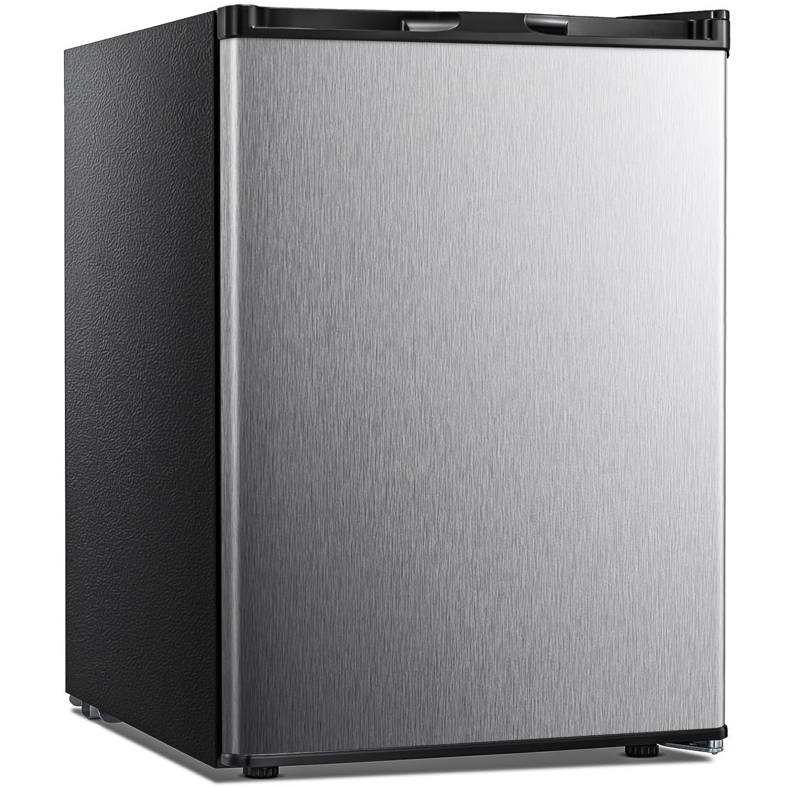 Kismile Small Freezer Upright, 3.0 Cu.ft Mini Freezer with Adjustable Thermostat, Removable Shelves, Reversible Single Door, Stand Up Freezer for Bedroom/Home/Dorms/Apartment (Stainless Steel)