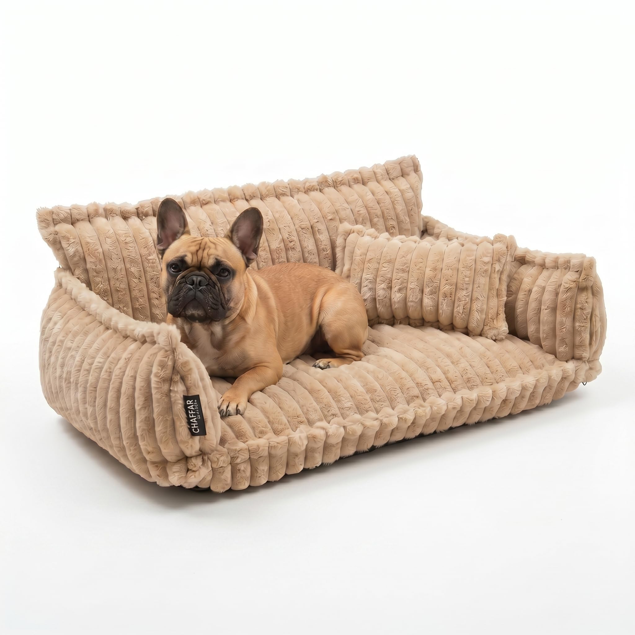 Katzensofa Chaffar | Katzenbett Hundebett Hundesofa | Orthopädische Matratze | Moderner Stil | Cord-Design Größen (Lichtgrau, M (80cm))