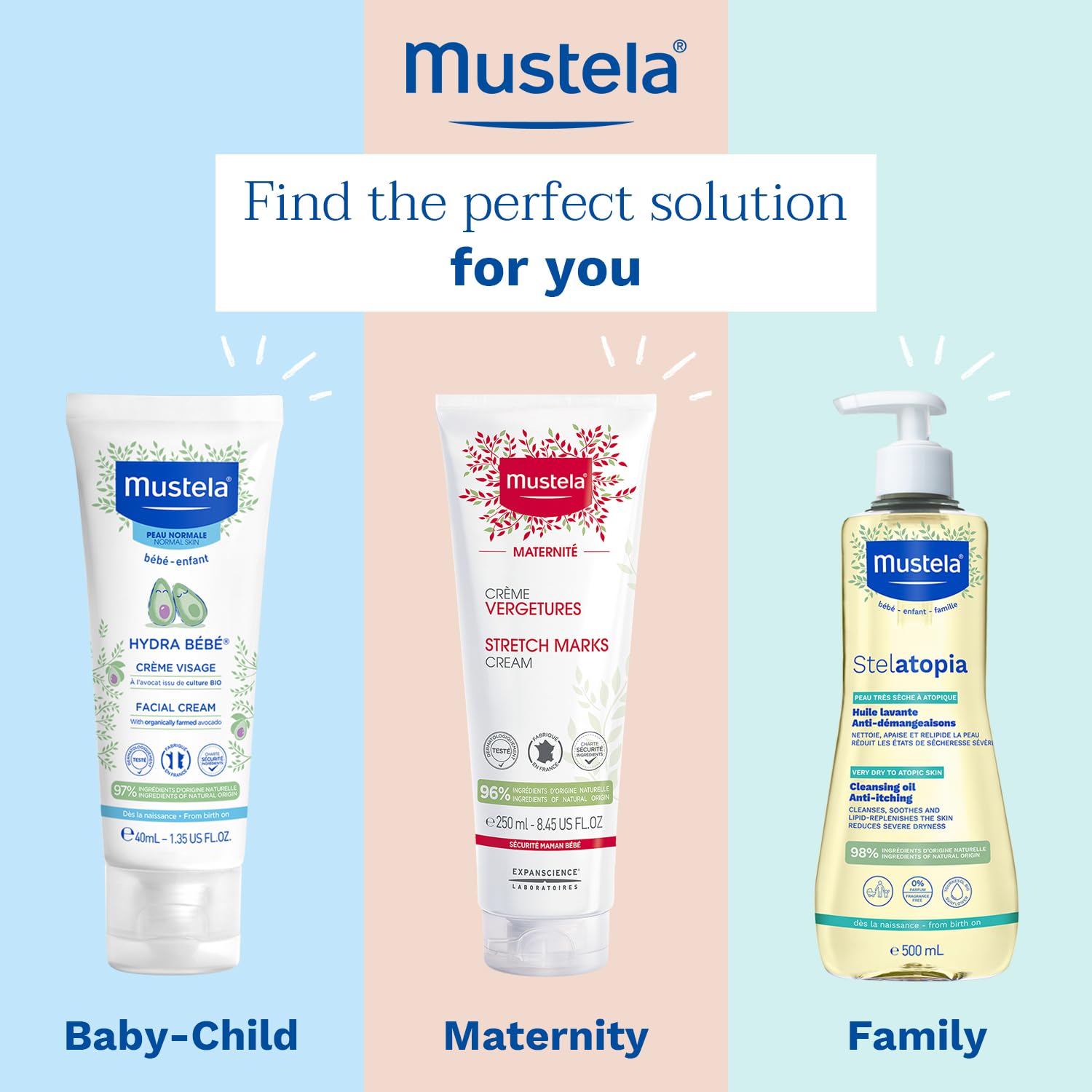 Mustela Hydra Bebe Gesichtscreme ab Geburt, 40 ml
