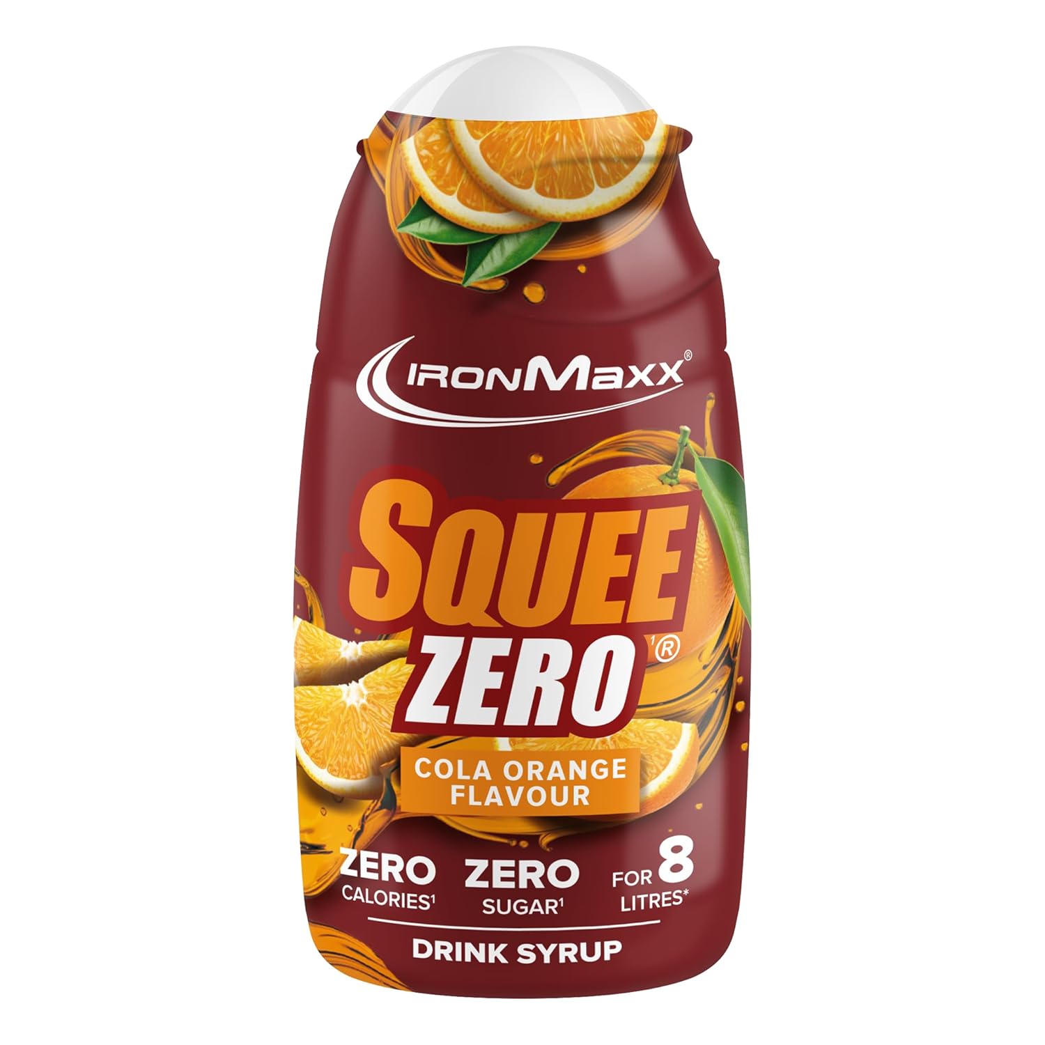 IronMaxx SqueeZero - Raspberry 65ml | Sirup, Erfrischendes Geschmackserlebnis für 8 Liter, Zuckerfrei und Kalorienfrei in 100ml verzehrfertigem Getränk