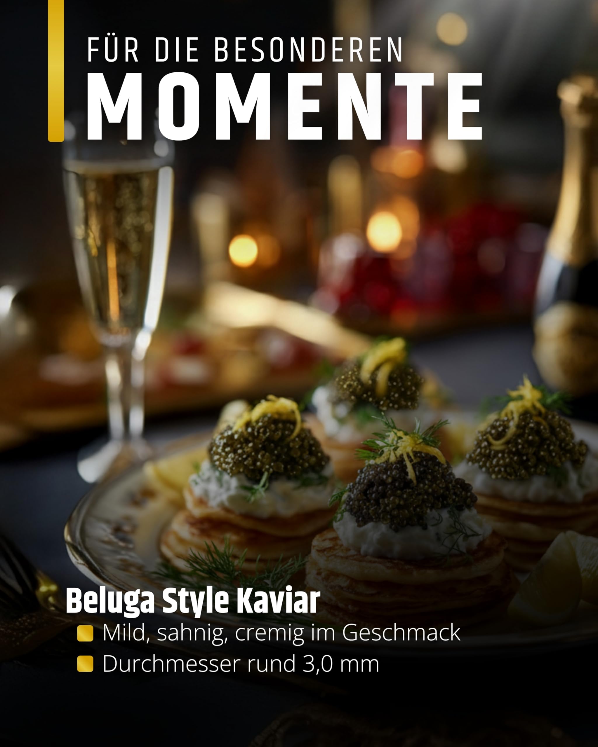 SEPEHR DAD CAVIAR Beluga Premier Kaviar 30 g I großes Korn 2,9-3,1 mm I Beluga Premier Caviar aus nachhaltiger Aquakultur I mild & fein-sahnig I exklusiver Stör Kaviar aus Kaluga Hausen Störrogen