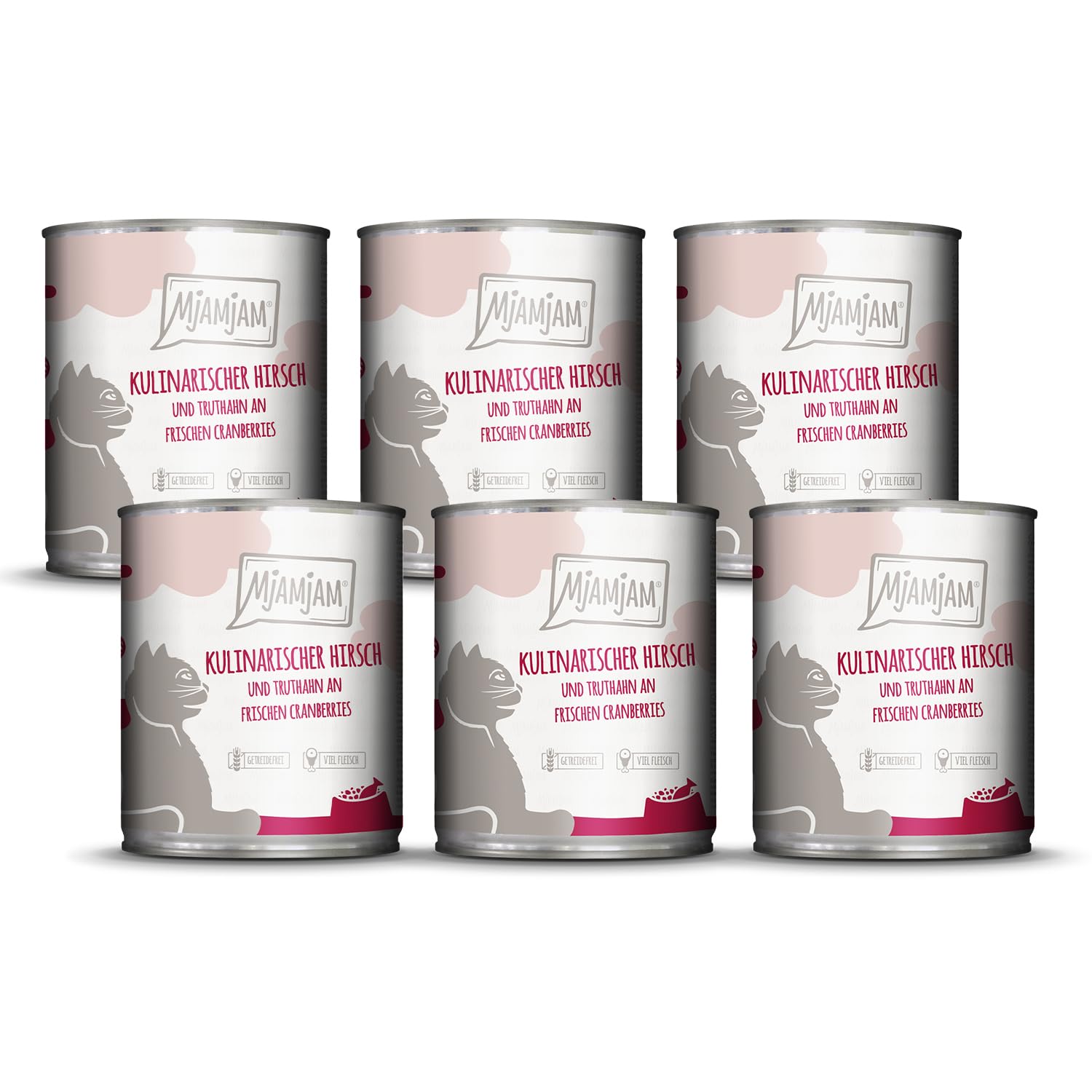MjAMjAM - Premium Nassfutter für Katzen - saftiges Huhn an leckeren Möhrchen, 6er Pack (6 x 400 g), getreidefrei mit extra viel Fleisch