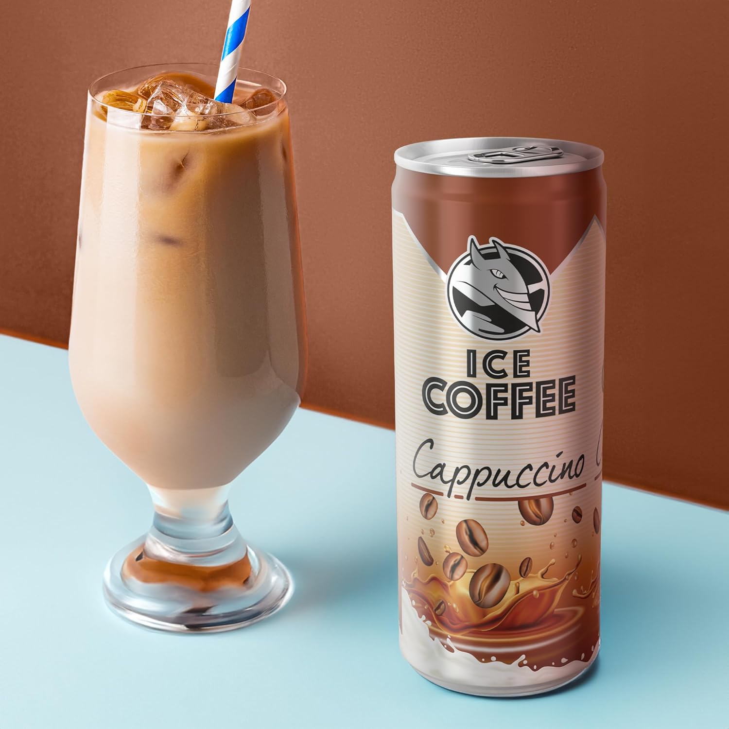 HELL Ice Coffee Cappuccino | 24 x 250 ml Dosen Multipack | 40 mg/100 ml Koffein | enthält Arabica & Robusta Kaffeeextrakte | 75% UHT-Milch | trinkfertig