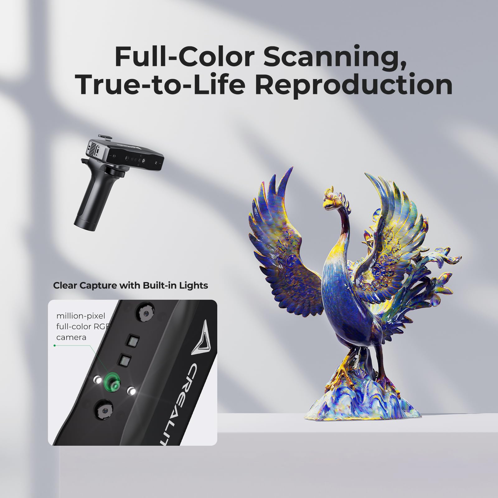 Creality Sermoon S1 3D Scanner, High-Precision 0.02mm Metrology-Grade 3D Scanner for 3D Printing with Blue/IR Laser, Exclusive Single-line Deep Hole scanning Technology, Wireless Support